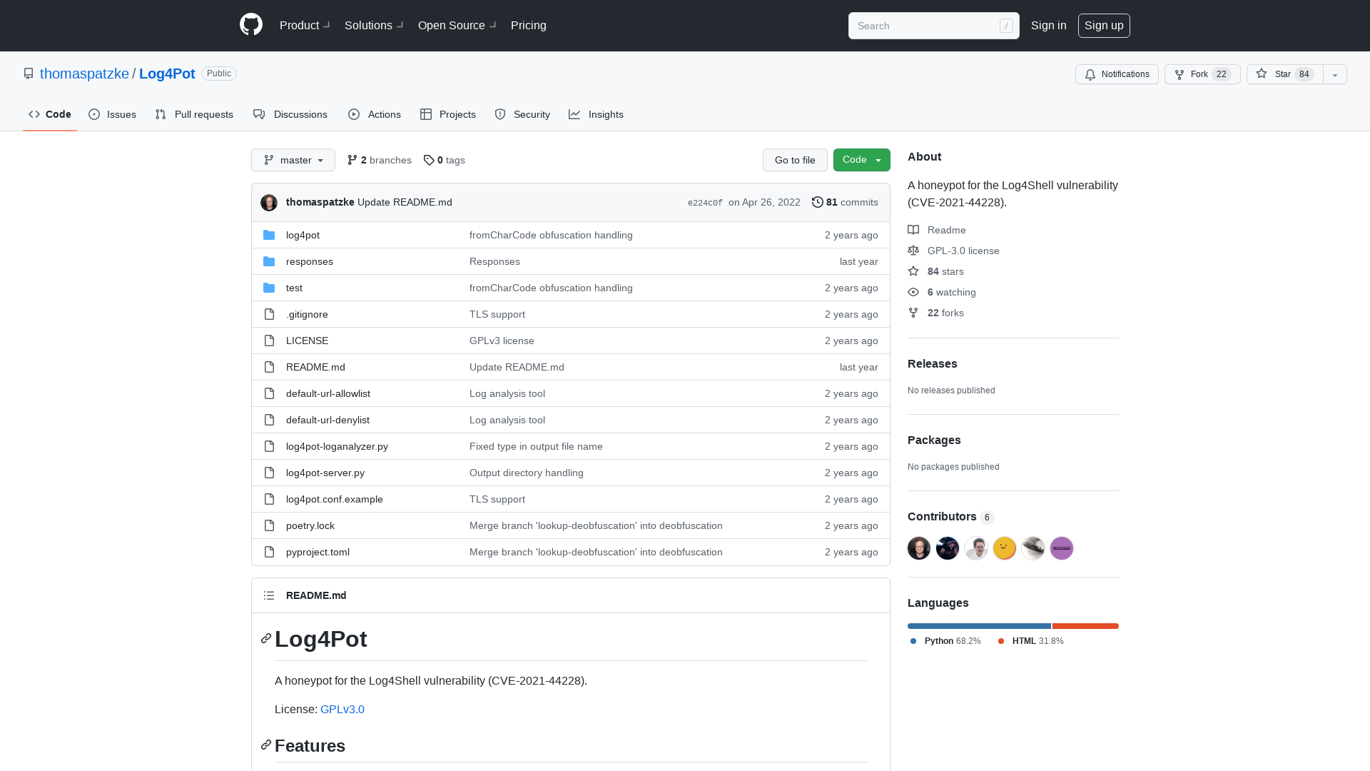 GitHub - thomaspatzke/Log4Pot: A honeypot for the Log4Shell vulnerability (CVE-2021-44228).