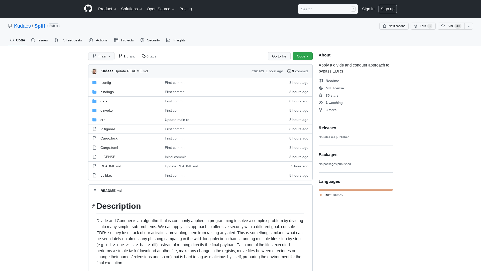 GitHub - Kudaes/Split: Apply a divide and conquer approach to bypass EDRs