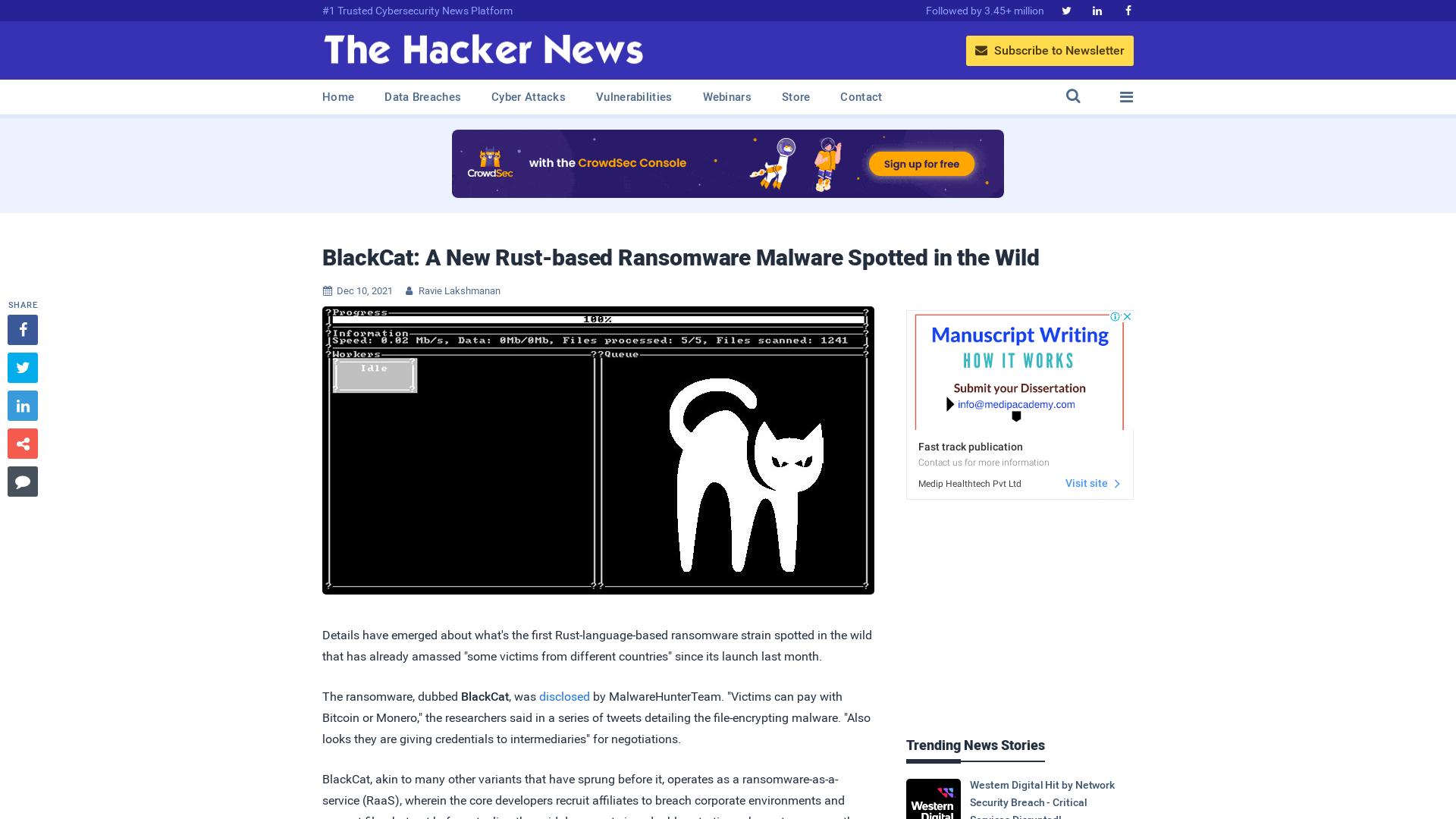 BlackCat: A New Rust-based Ransomware Malware Spotted in the Wild
