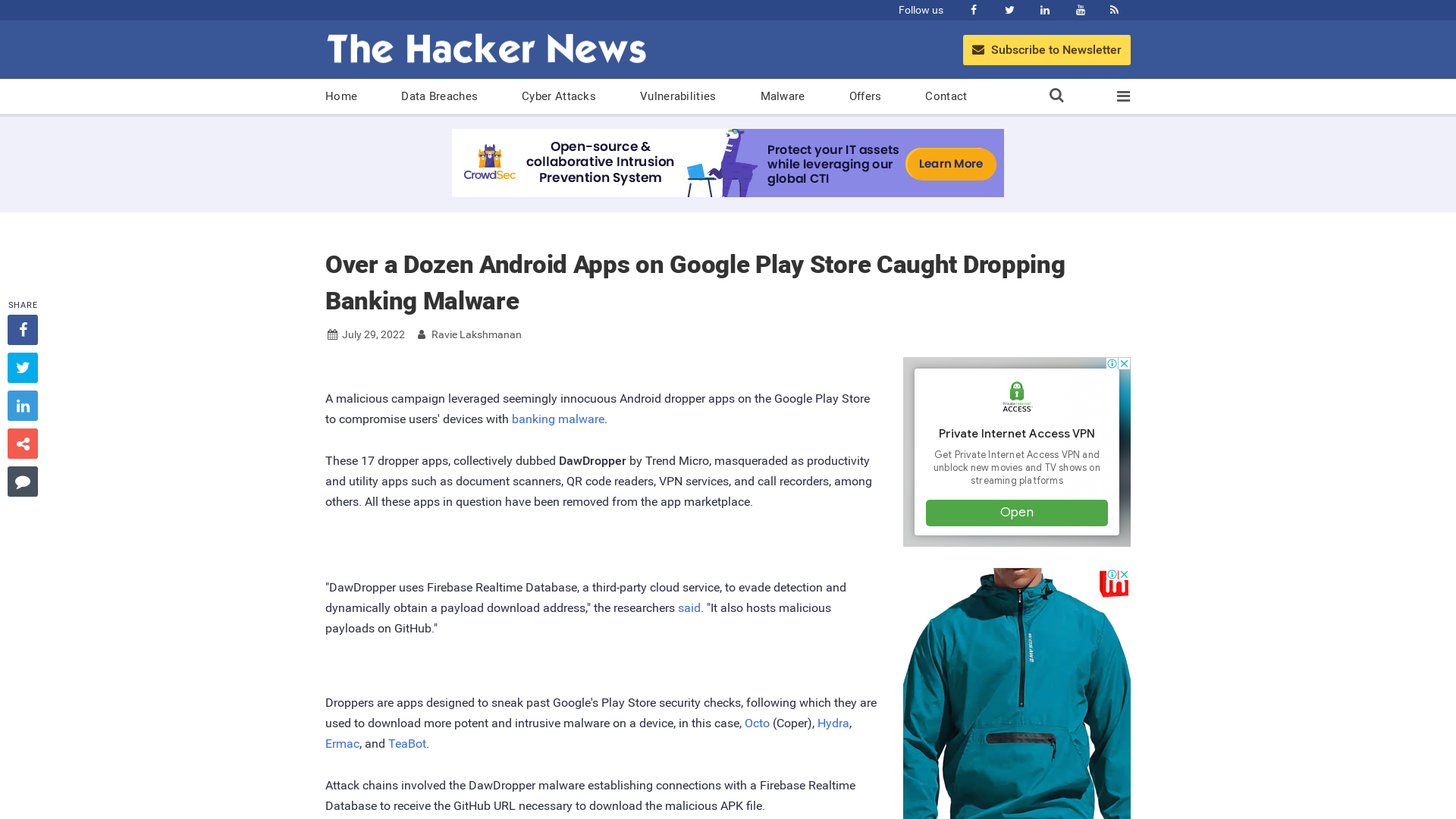 Over a Dozen Android Apps on Google Play Store Caught Dropping Banking Malware