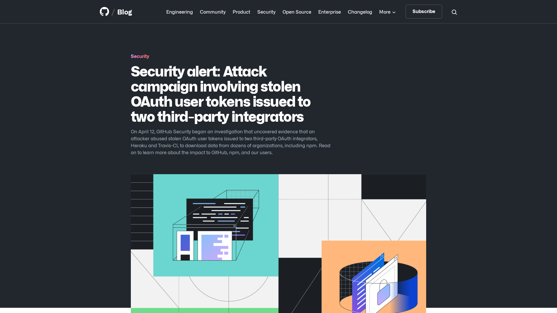 Security alert: Attack campaign involving stolen OAuth user tokens issued to two third-party integrators | The GitHub Blog