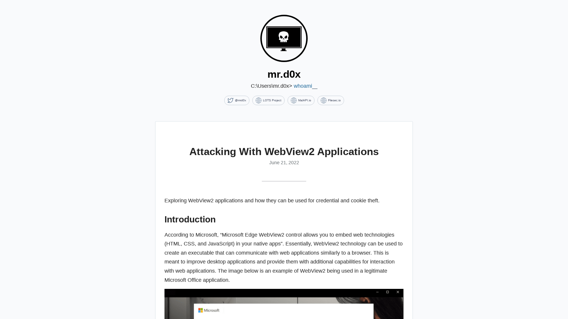 Attacking With WebView2 Applications | mr.d0x