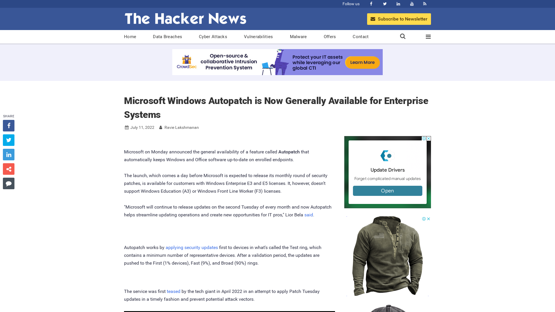 Microsoft Windows Autopatch is Now Generally Available for Enterprise Systems