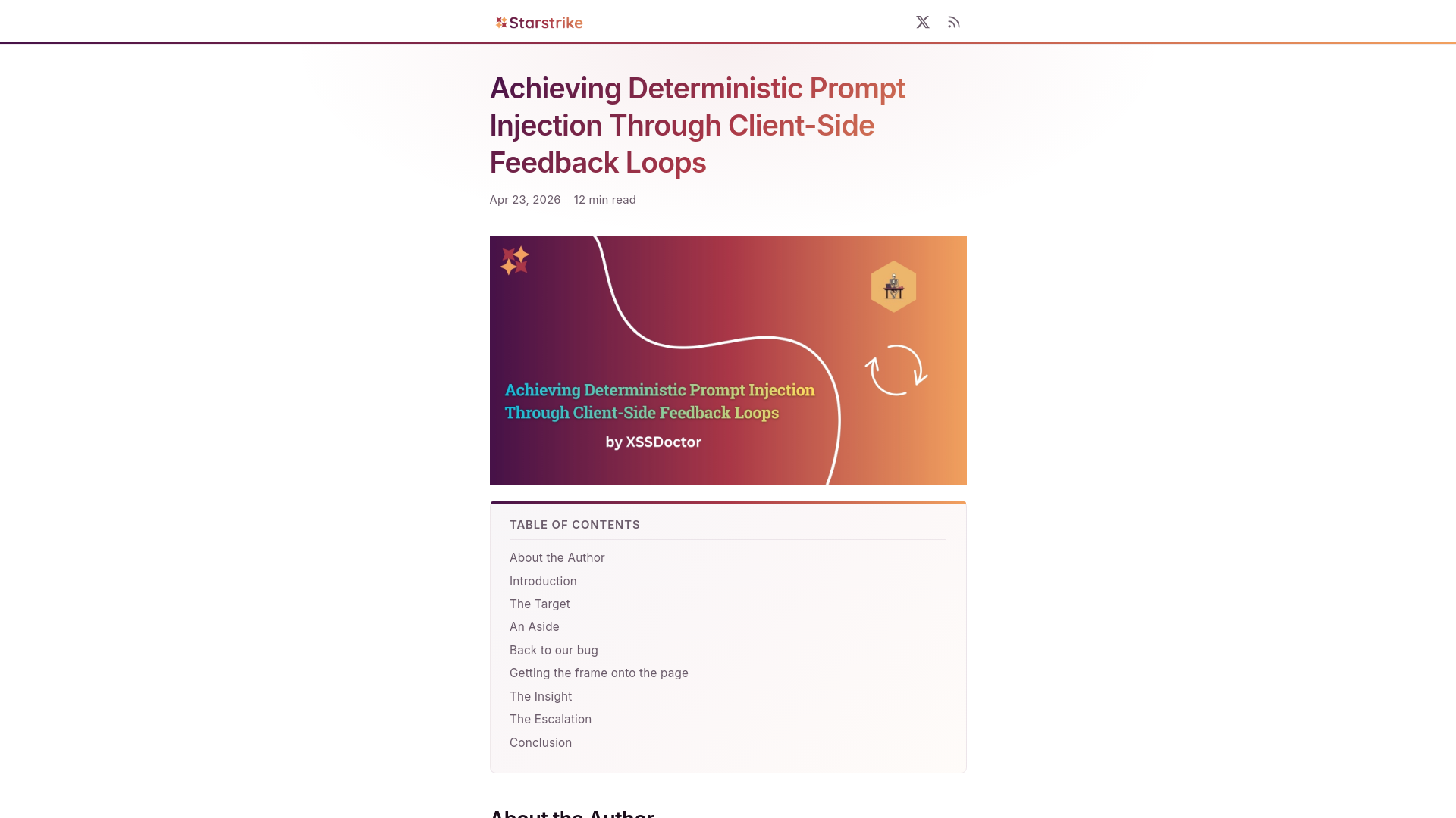 Achieving Deterministic Prompt Injection Through Client-Side Feedback Loops | Starstrike