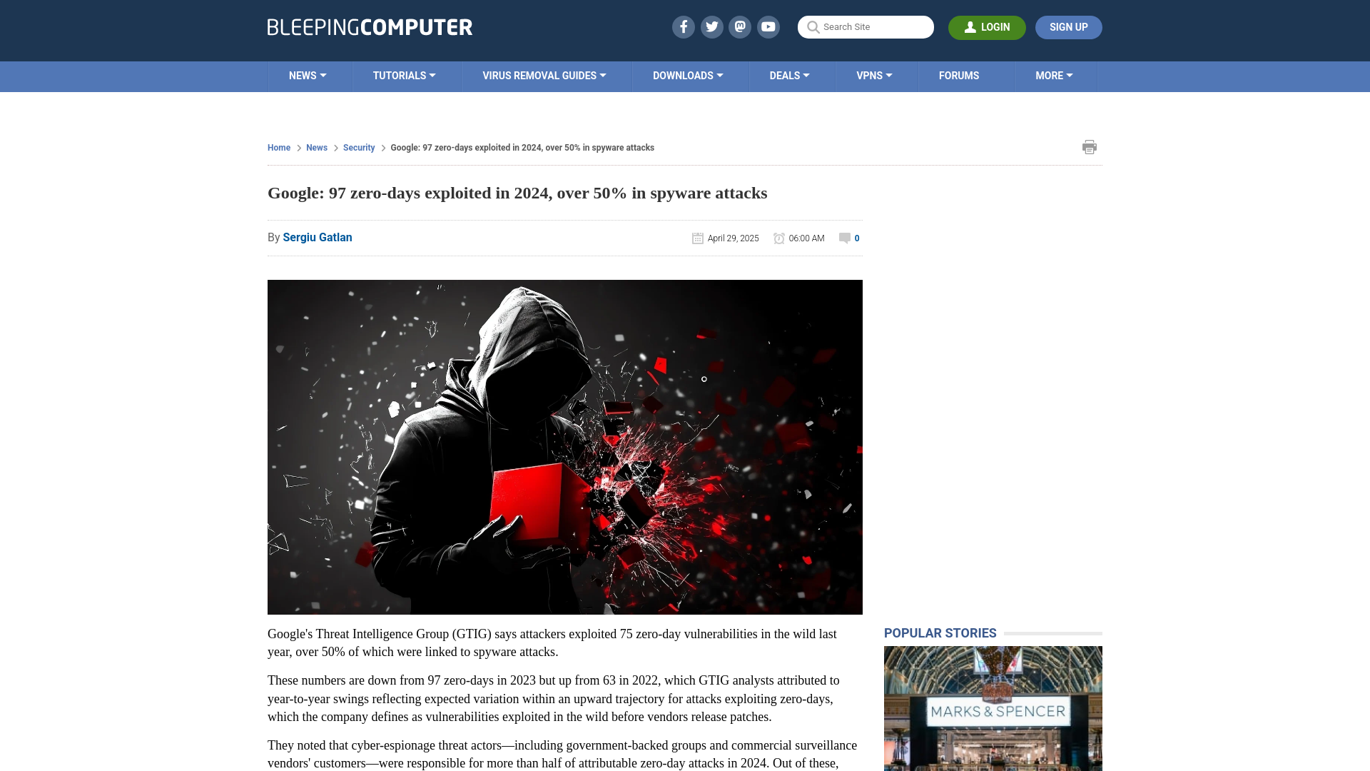 Google: 97 zero-days exploited in 2024, over 50% in spyware attacks