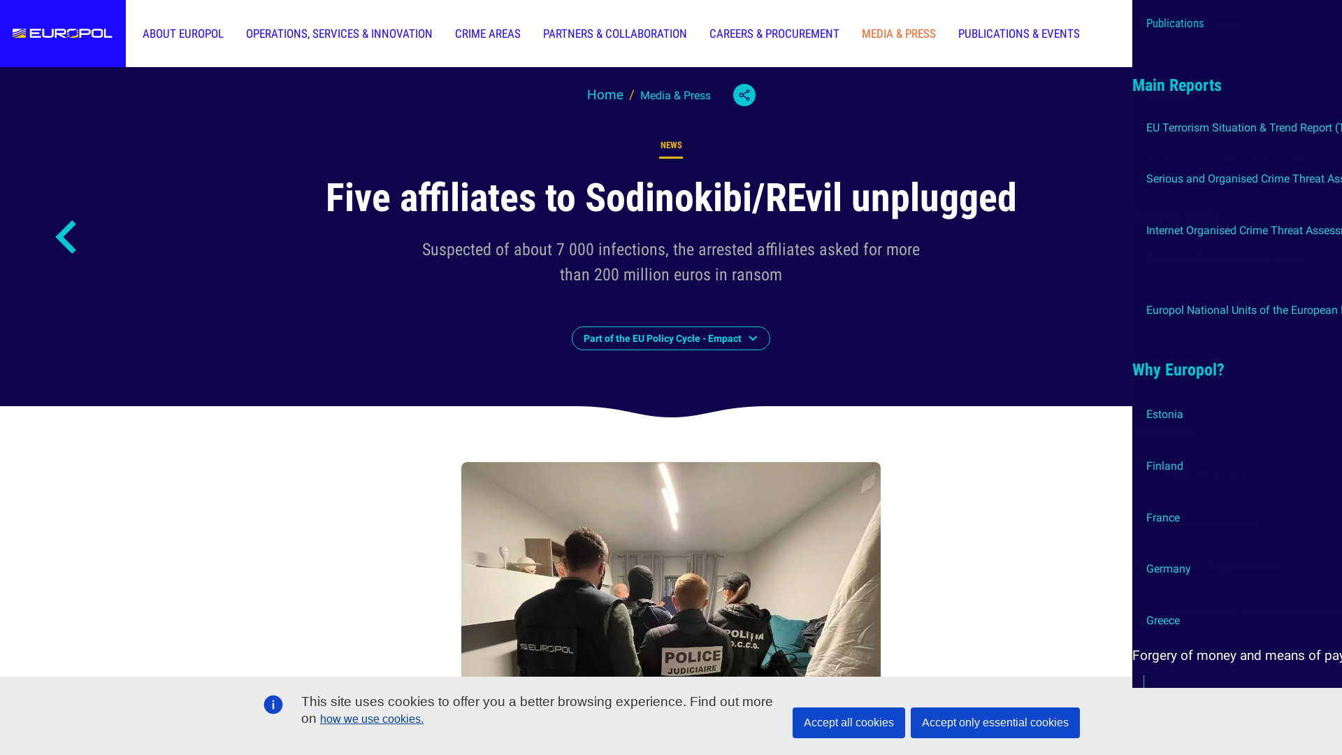 Five affiliates to Sodinokibi/REvil unplugged | Europol