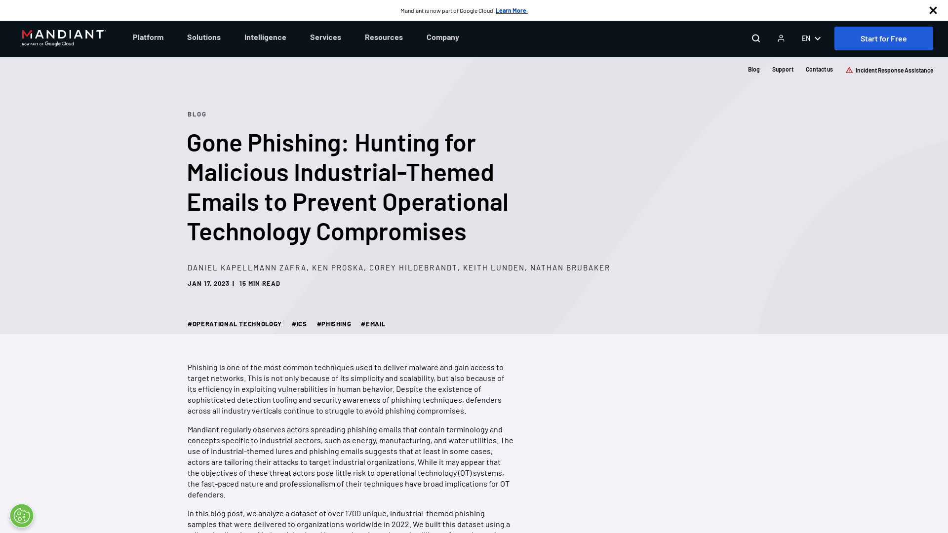 Gone Phishing: Hunting for Malicious Industrial-Themed Emails to Prevent Operational Technology Compromises | Mandiant