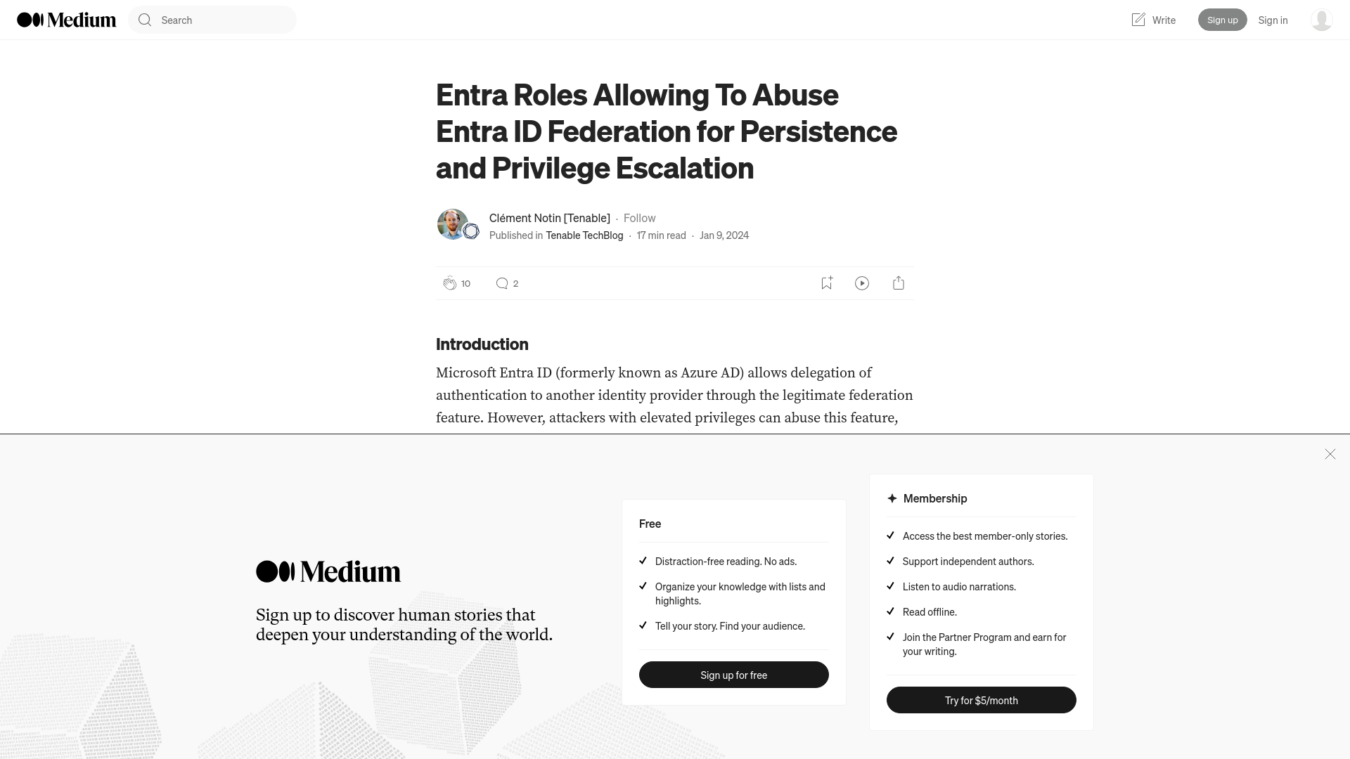 Roles Allowing To Abuse Entra ID Federation for Persistence and Privilege Escalation | Tenable TechBlog