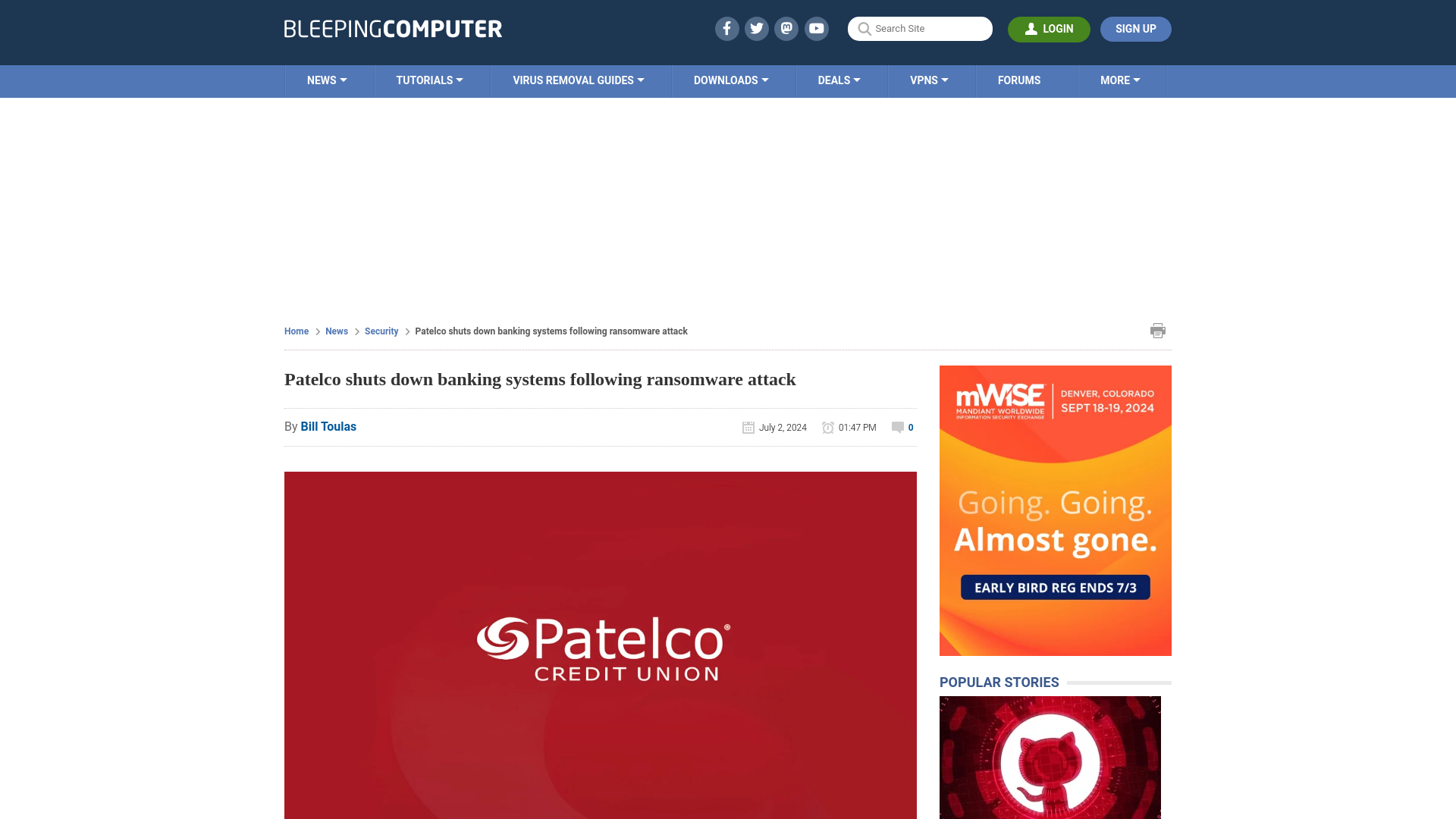 Patelco shuts down banking systems following ransomware attack