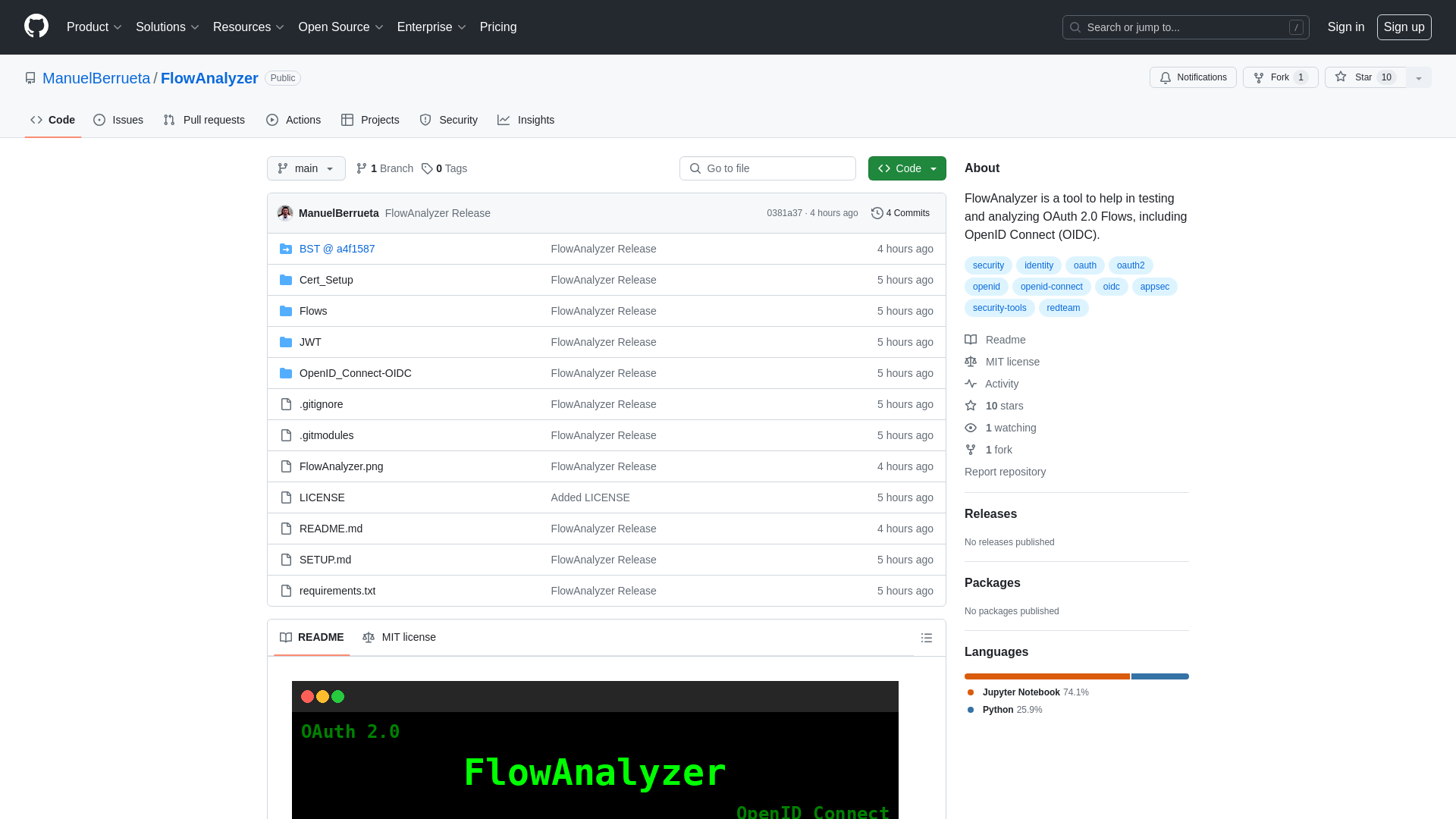 GitHub - ManuelBerrueta/FlowAnalyzer: FlowAnalyzer is a tool to help in testing and analyzing OAuth 2.0 Flows, including OpenID Connect (OIDC).