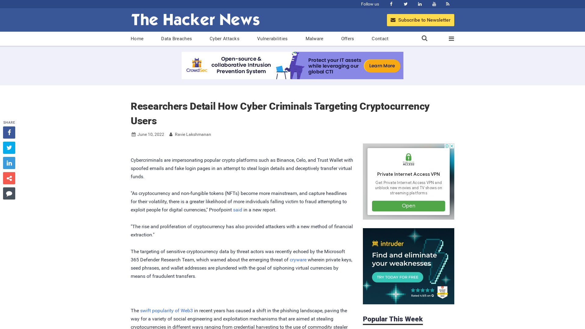 Researchers Detail How Cyber Criminals Targeting Cryptocurrency Users
