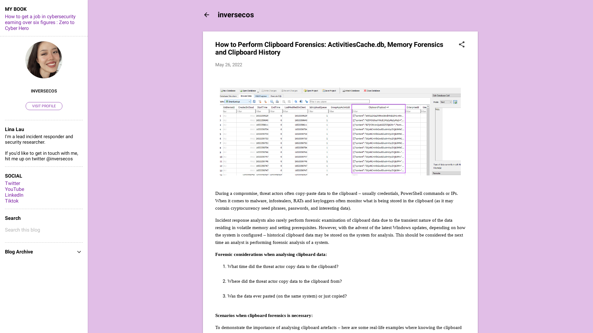 How to Perform Clipboard Forensics: ActivitiesCache.db, Memory Forensics and Clipboard History