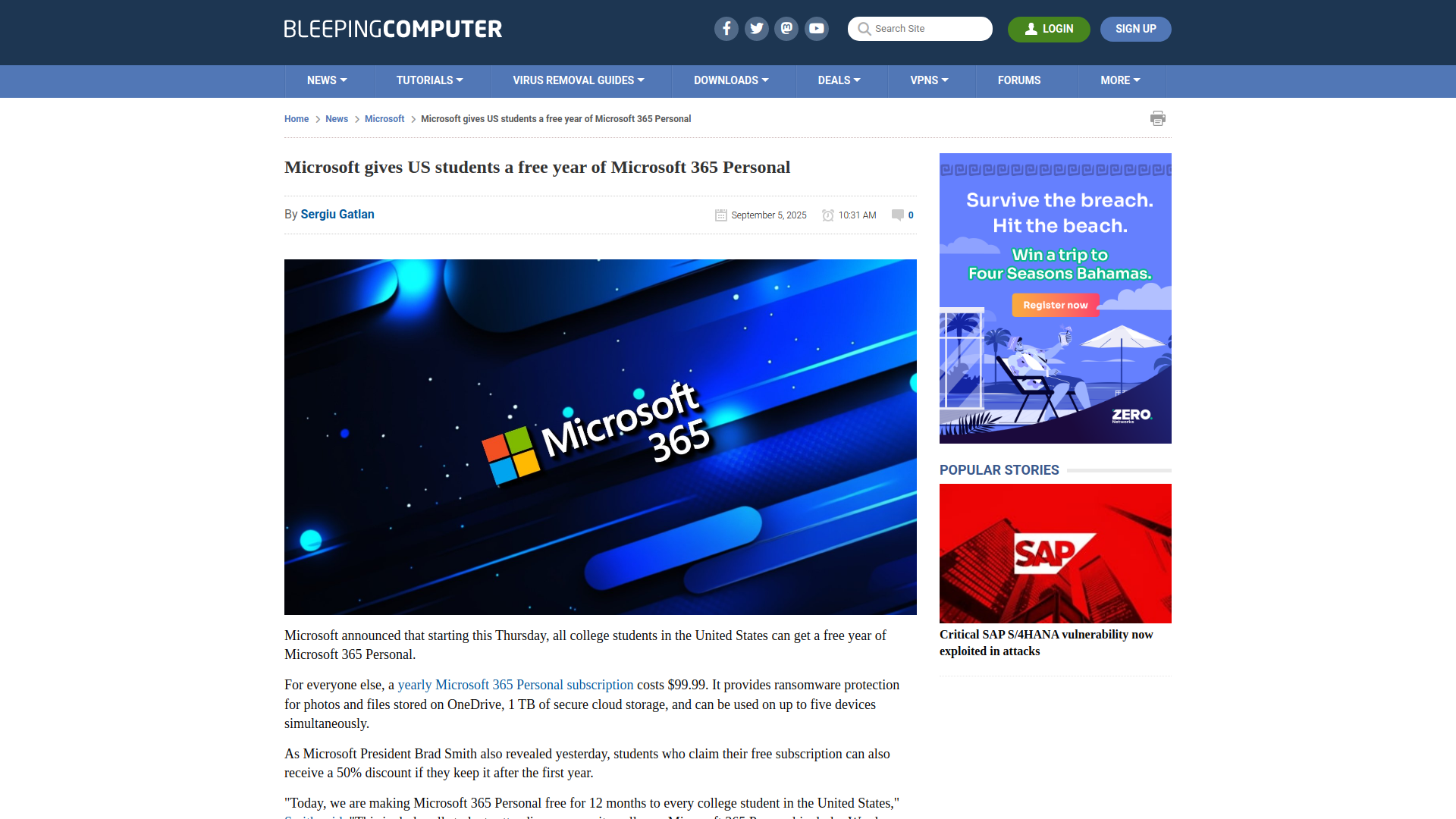 Microsoft gives US students a free year of Microsoft 365 Personal