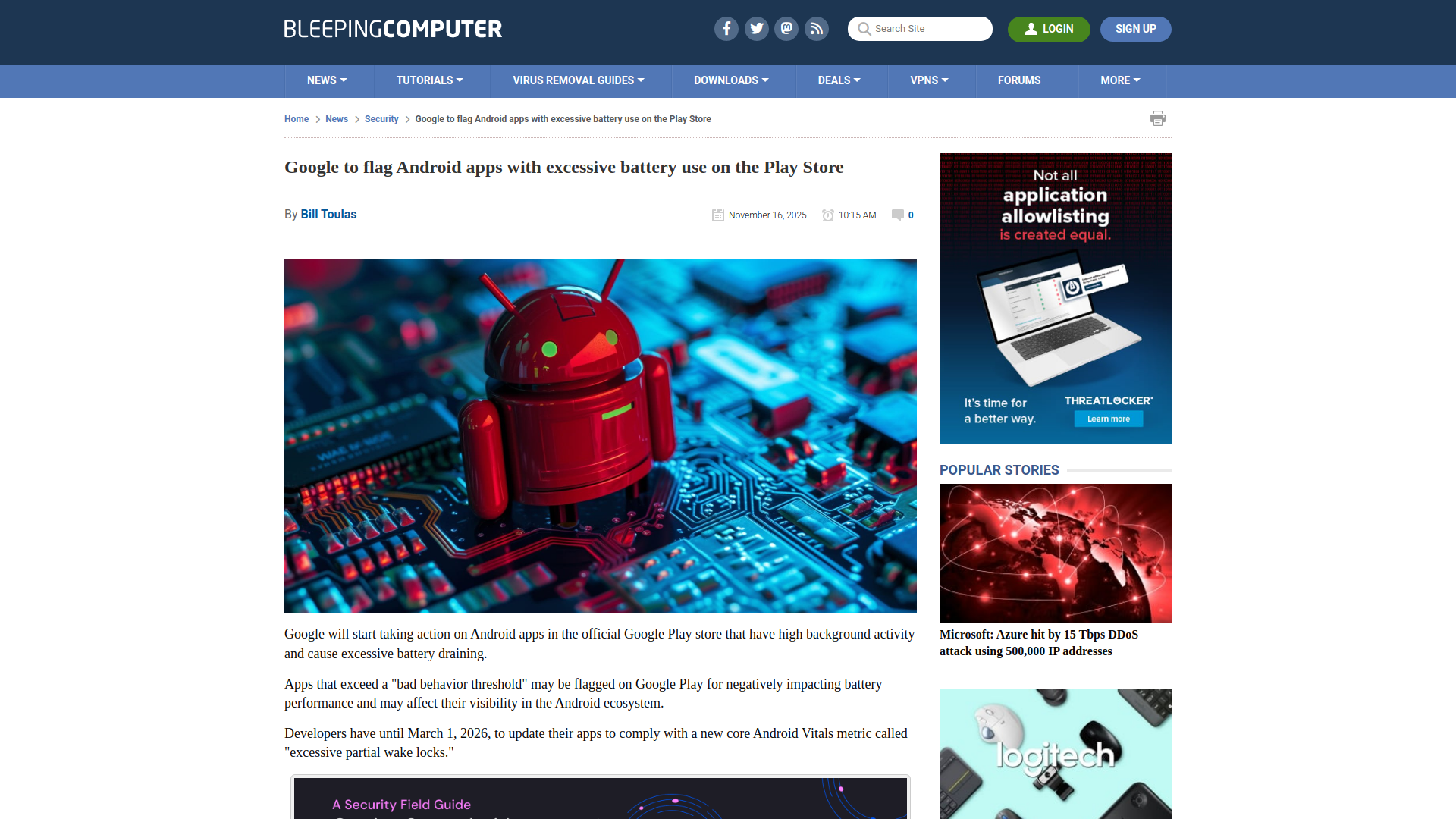 Google to flag Android apps with excessive battery use on the Play Store