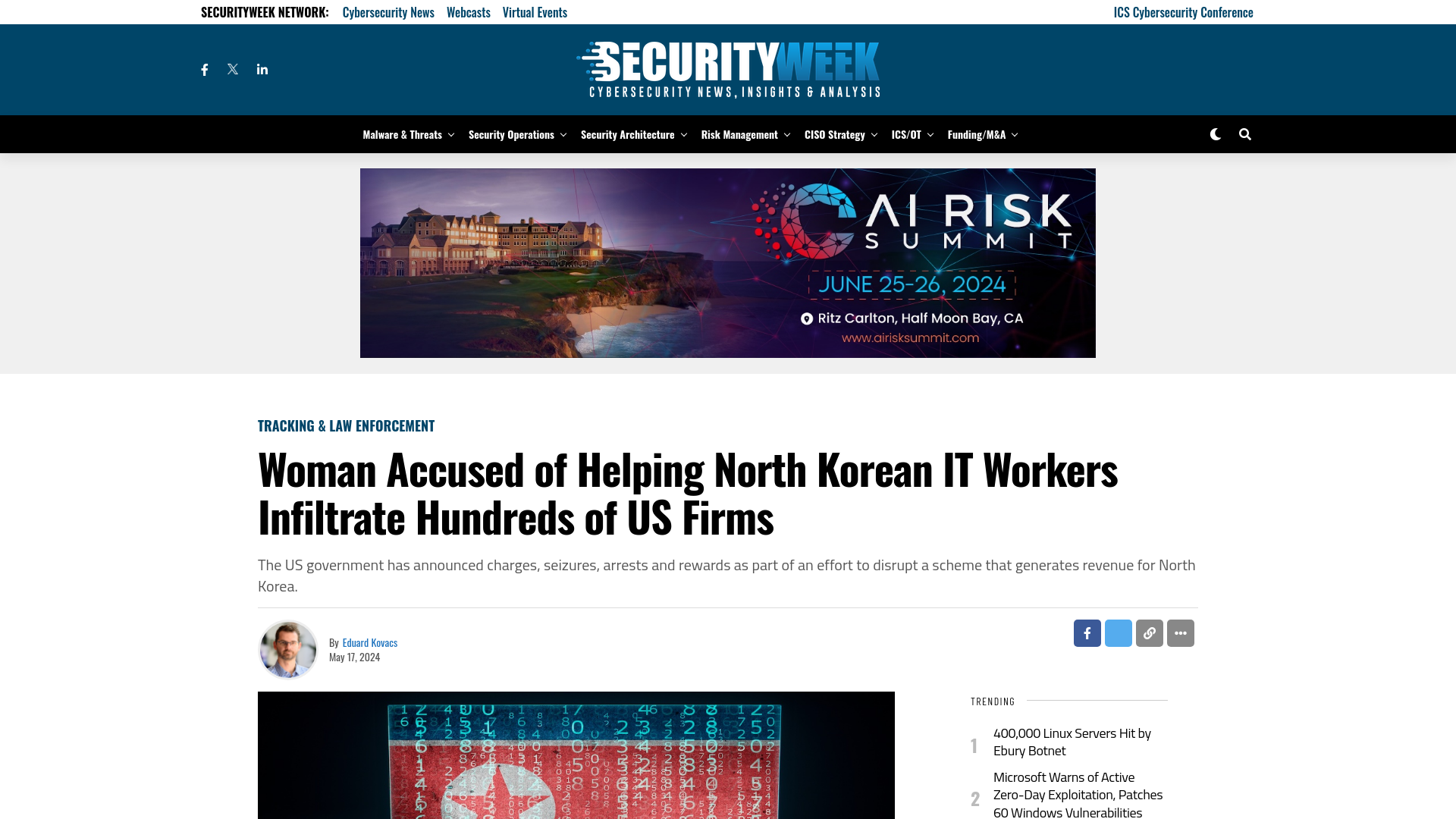 Woman Accused of Helping North Korean IT Workers Infiltrate Hundreds of US Firms - SecurityWeek