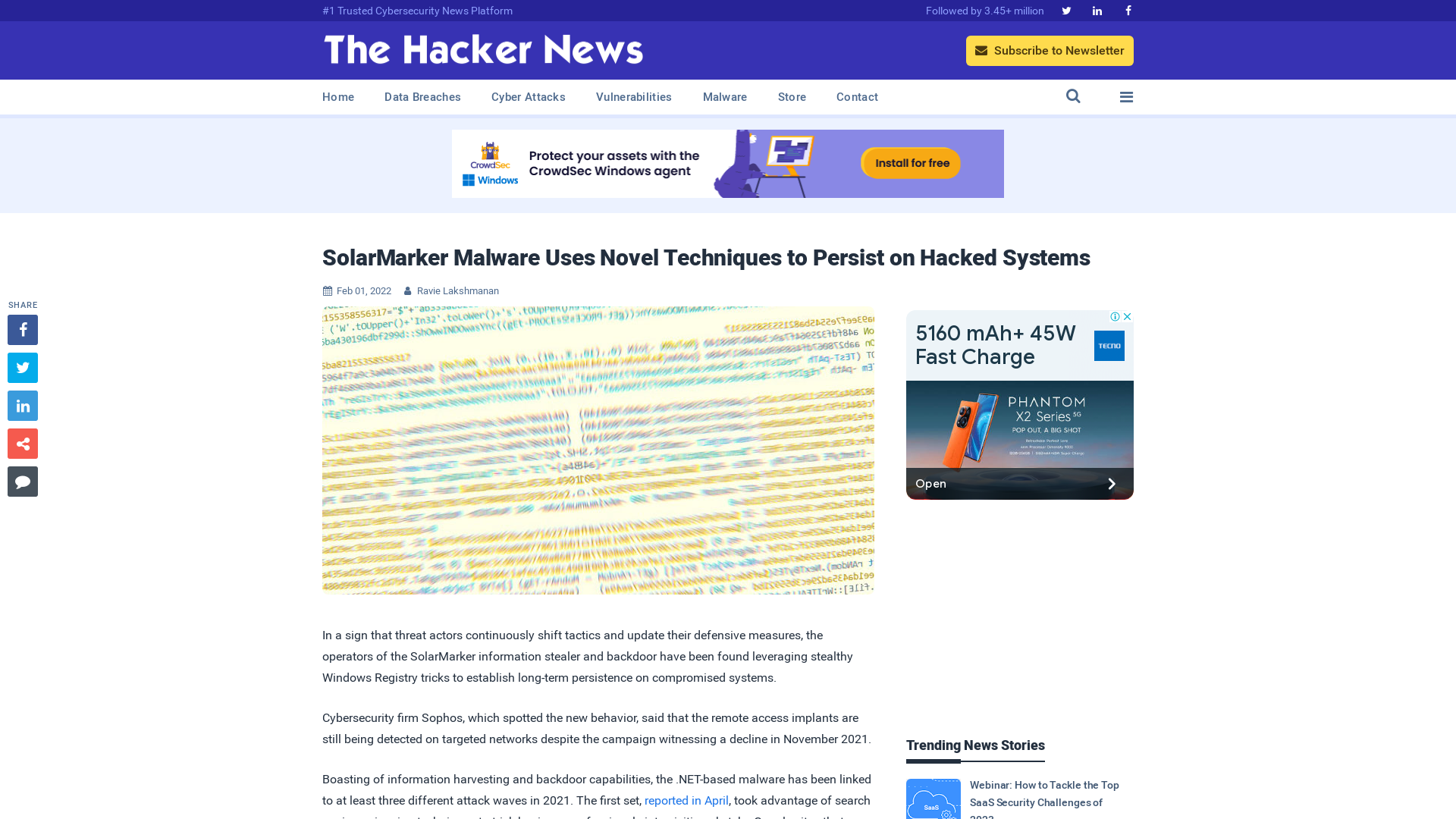 SolarMarker Malware Uses Novel Techniques to Persist on Hacked Systems