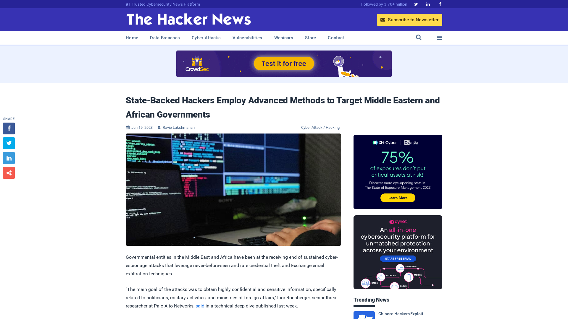 State-Backed Hackers Employ Advanced Methods to Target Middle Eastern and African Governments