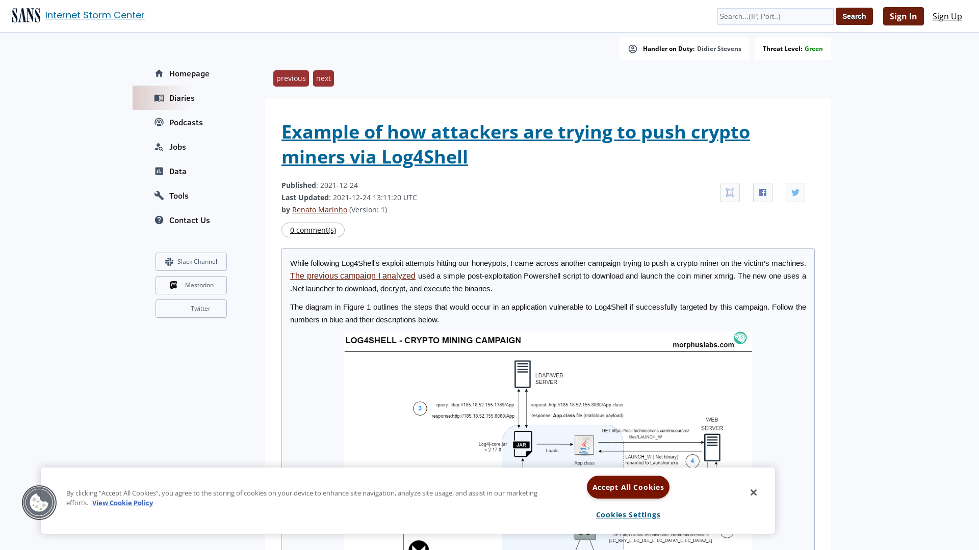 InfoSec Handlers Diary Blog - SANS Internet Storm Center