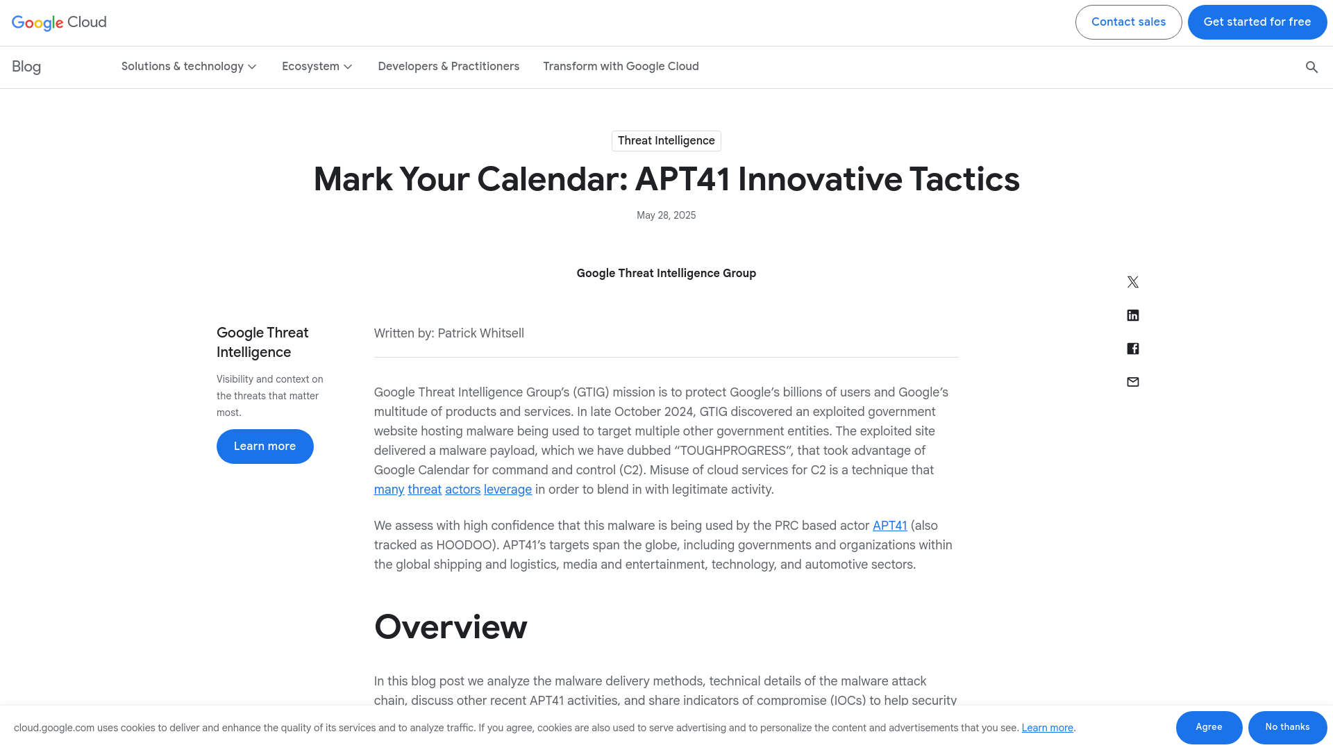 Mark Your Calendar: APT41 Innovative Tactics | Google Cloud Blog