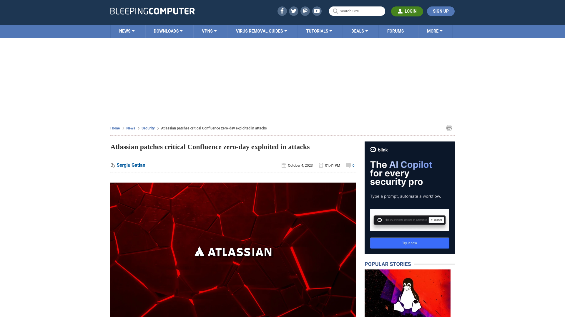 Atlassian patches critical Confluence zero-day exploited in attacks