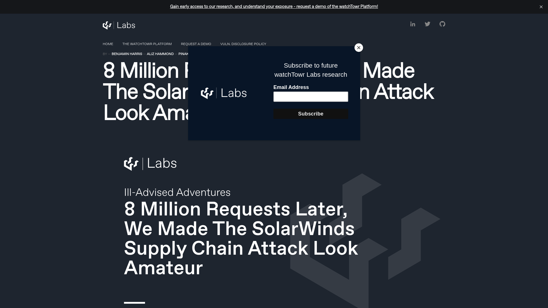 8 Million Requests Later, We Made The SolarWinds Supply Chain Attack Look Amateur