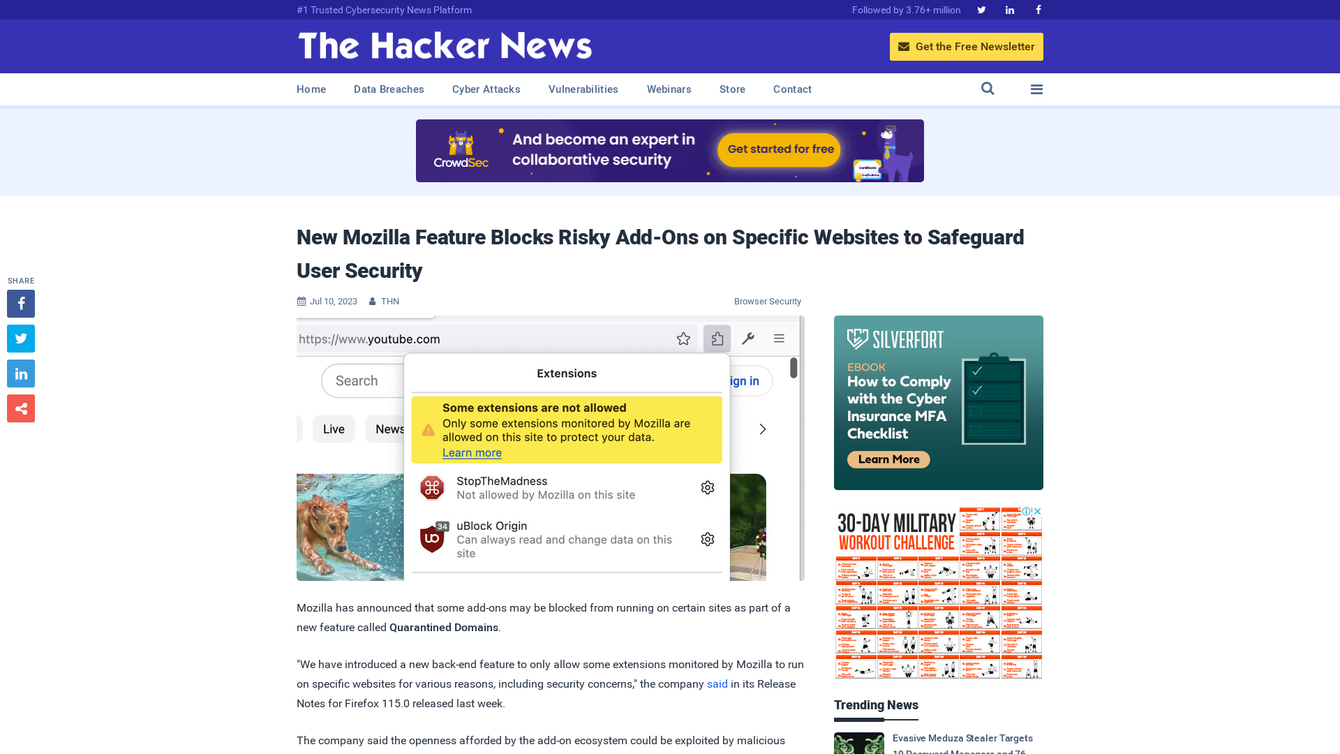 New Mozilla Feature Blocks Risky Add-Ons on Specific Websites to Safeguard User Security