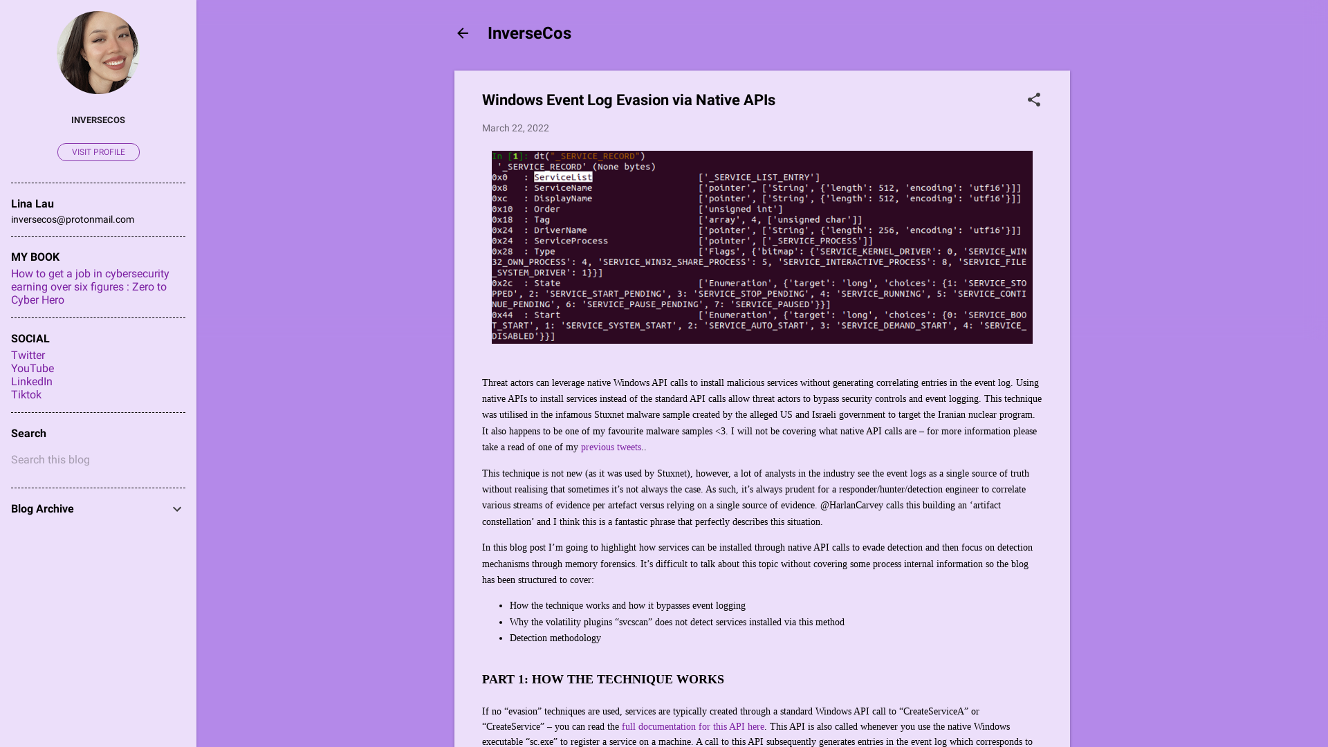 Windows Event Log Evasion via Native APIs