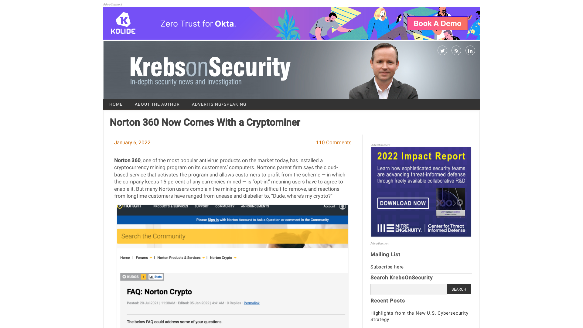 Norton 360 Now Comes With a Cryptominer – Krebs on Security