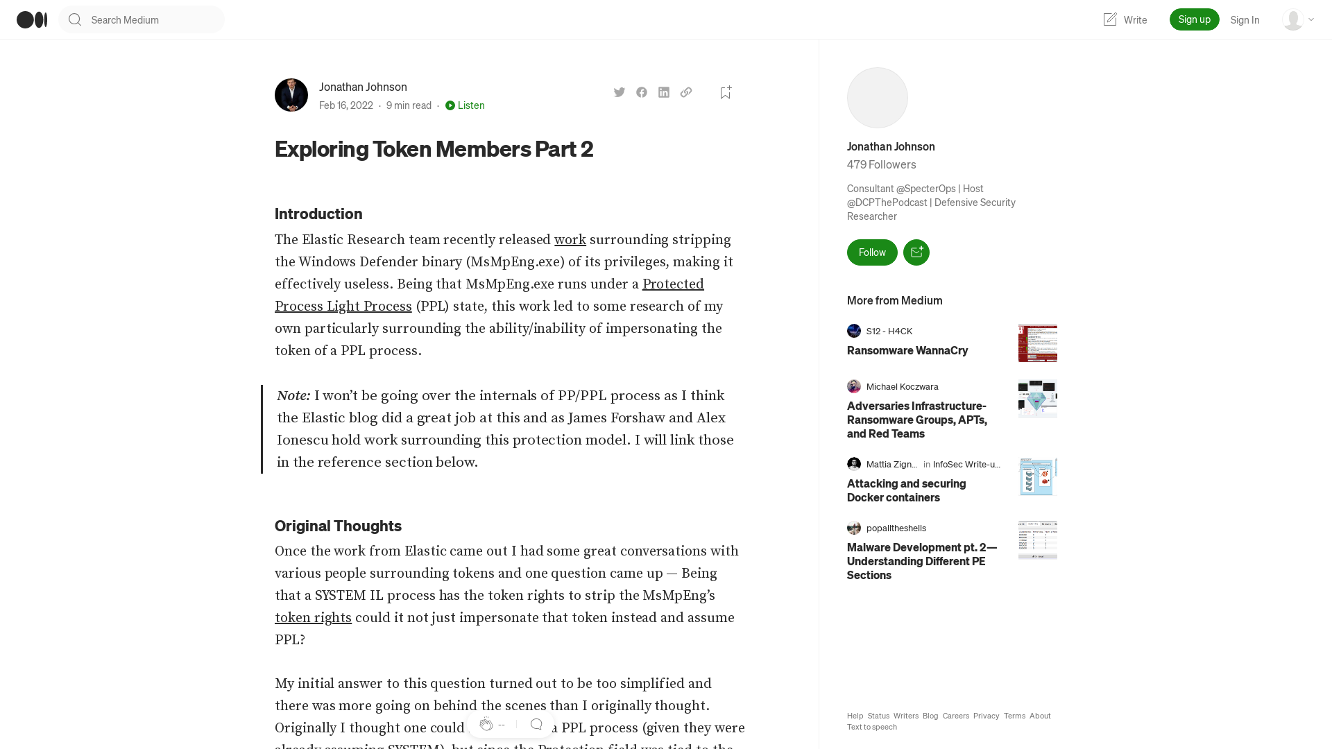 Exploring Token Members Part 2. Introduction | by Jonathan Johnson | Medium