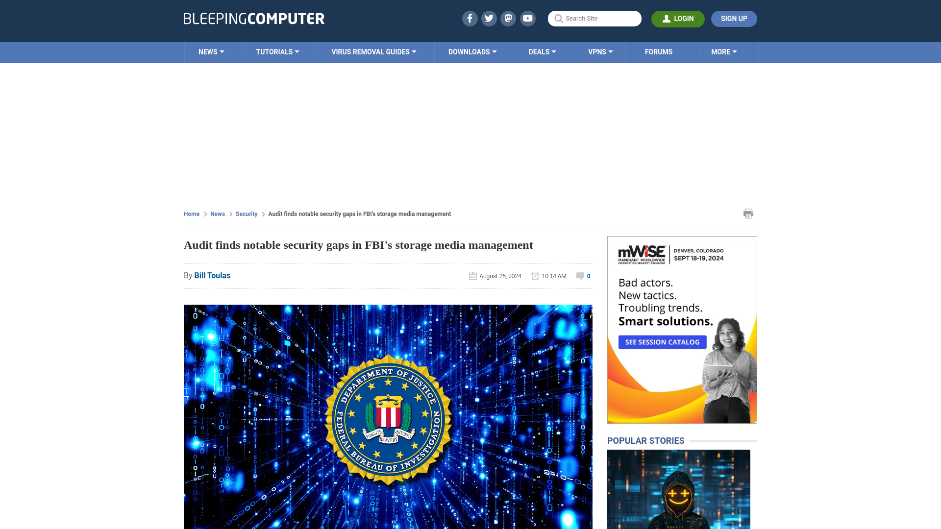 Audit finds notable security gaps in FBI's storage media management