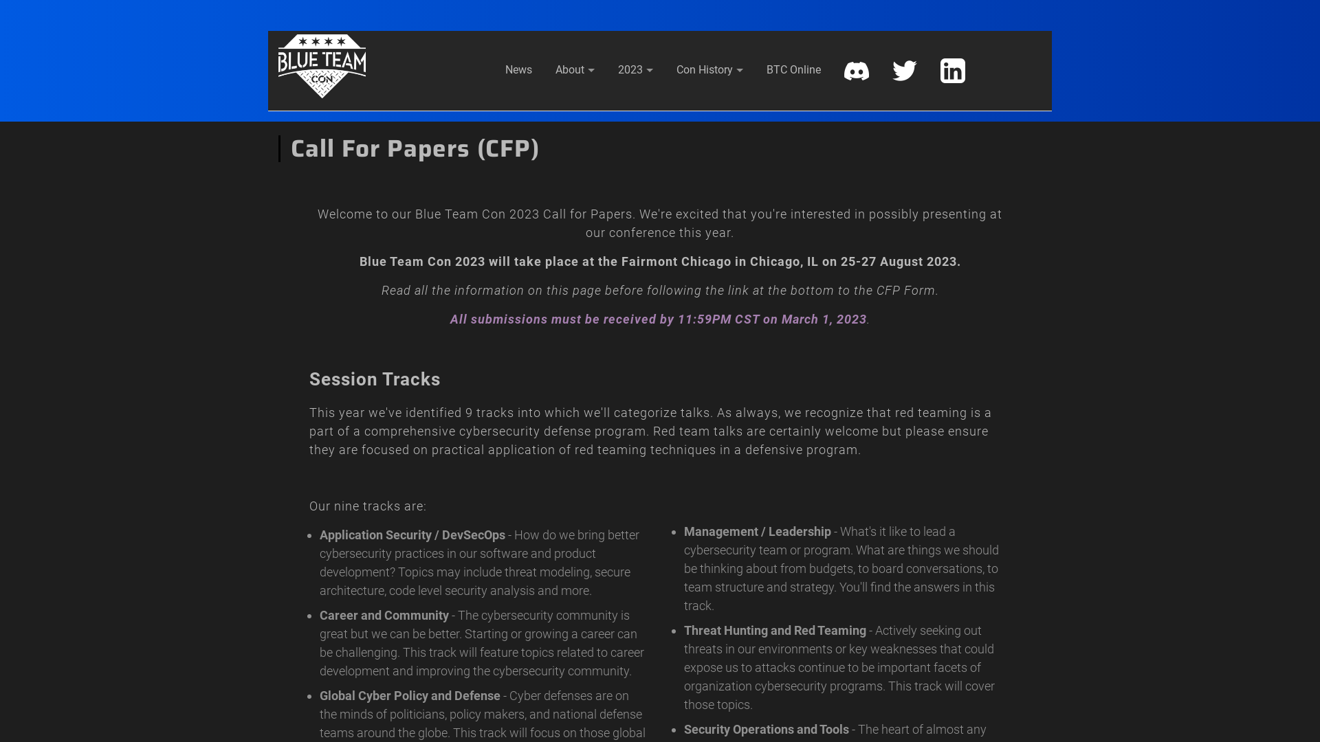 Call For Papers (CFP) - Blue Team Con