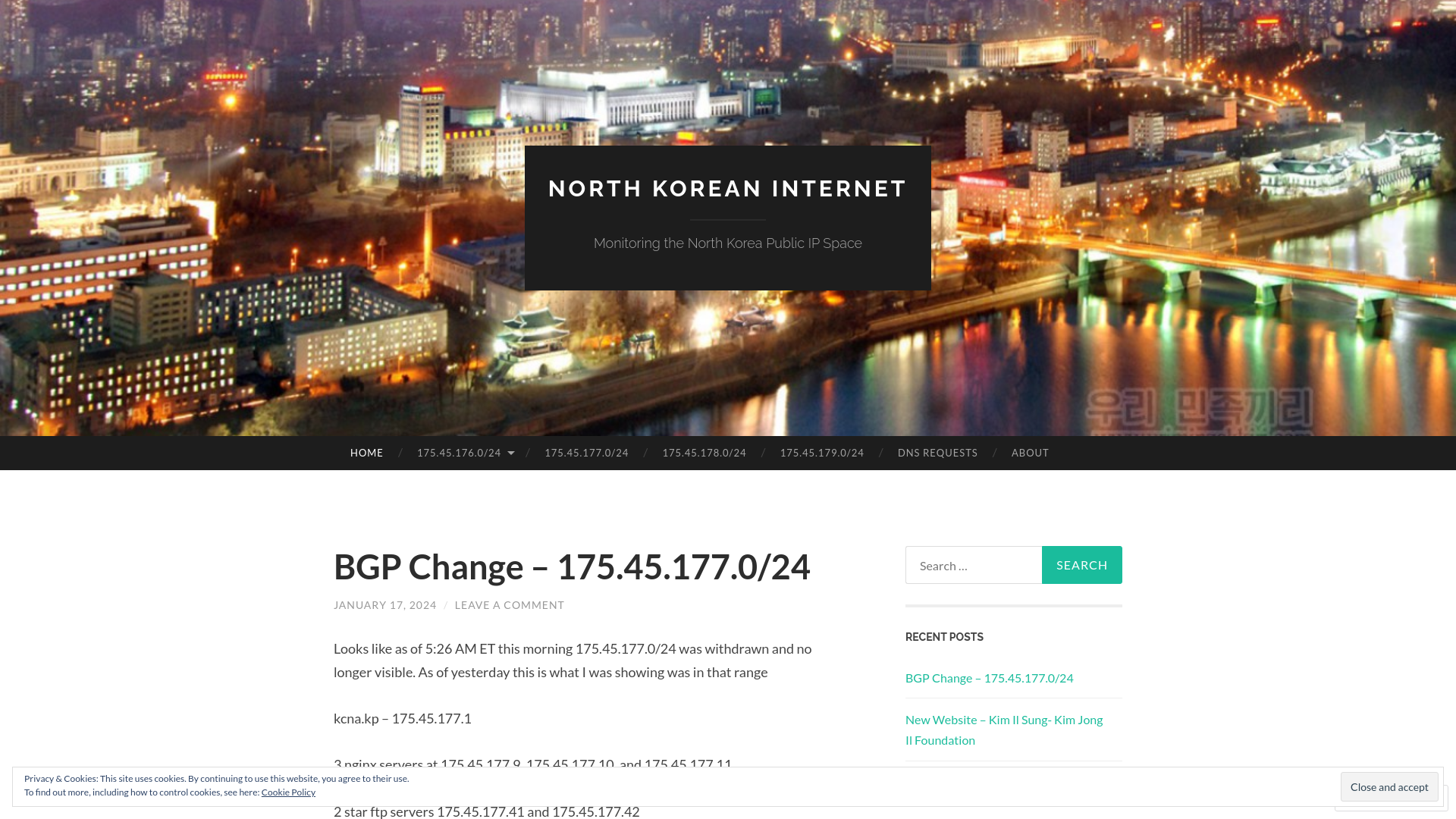 North Korean Internet | Monitoring the North Korea Public IP Space