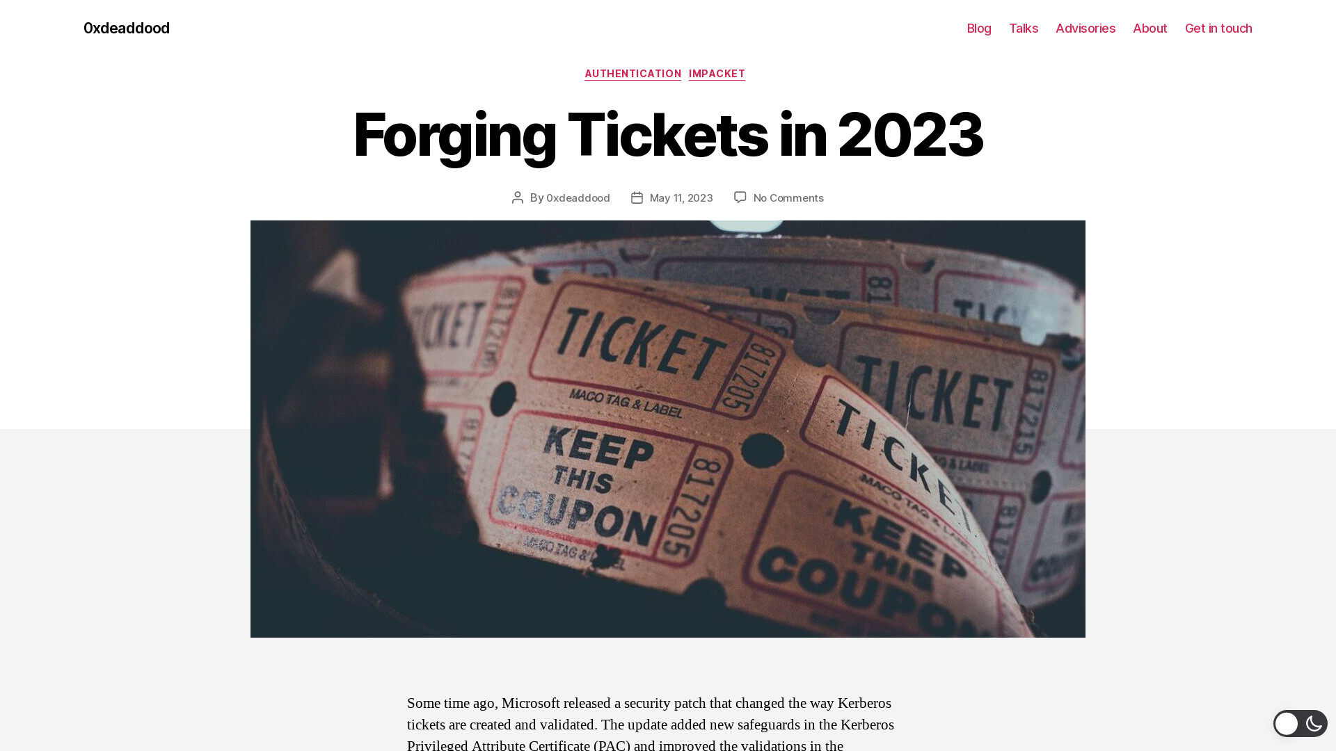 Forging Tickets in 2023 - 0xdeaddood