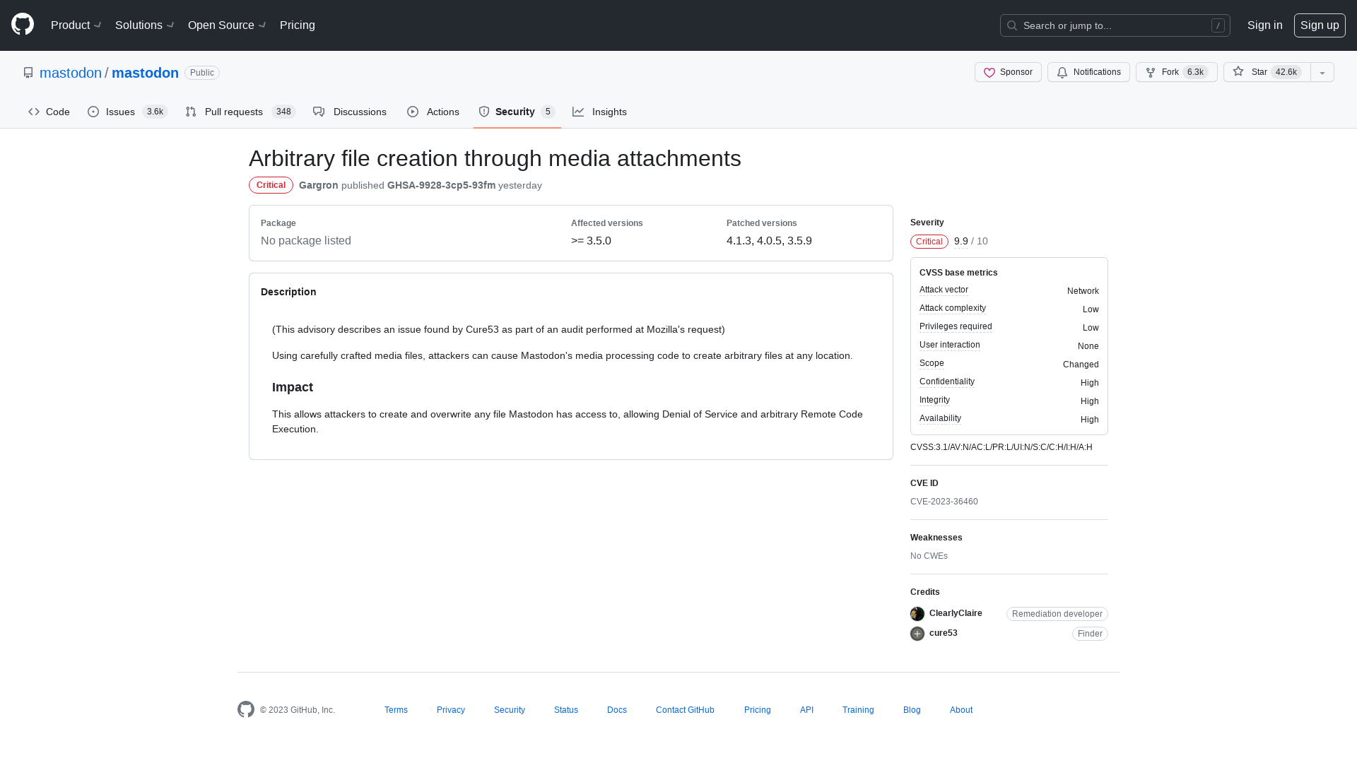 Arbitrary file creation through media attachments · Advisory · mastodon/mastodon · GitHub