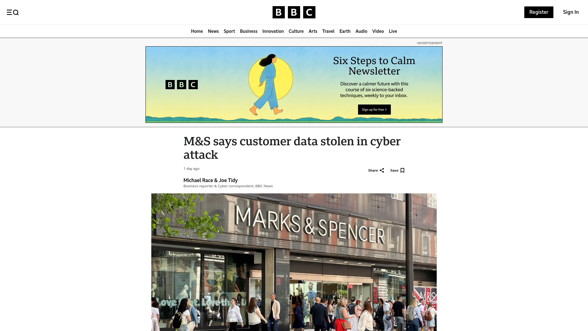 M&S says personal customer data stolen in recent cyber attack