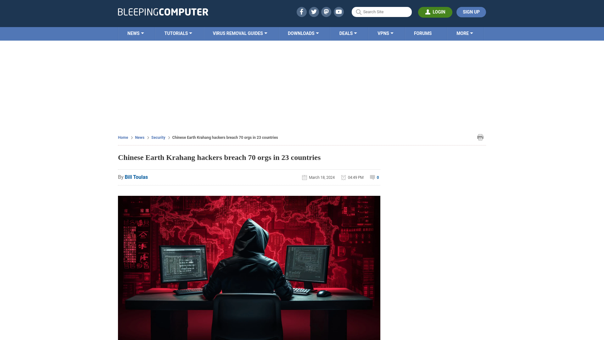 Chinese Earth Krahang hackers breach 70 orgs in 23 countries