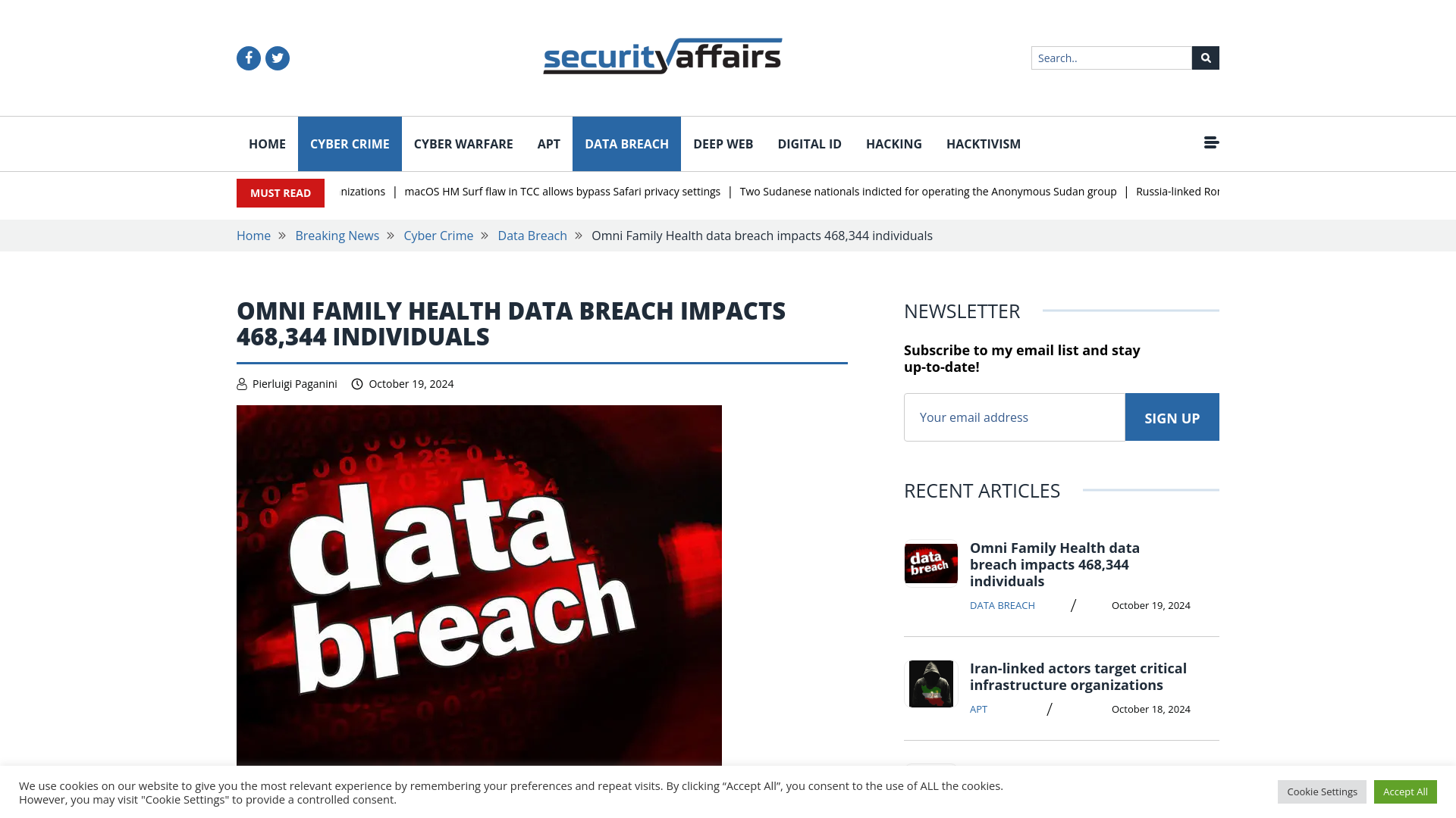 Omni Family Health data breach impacts 468,344 individuals