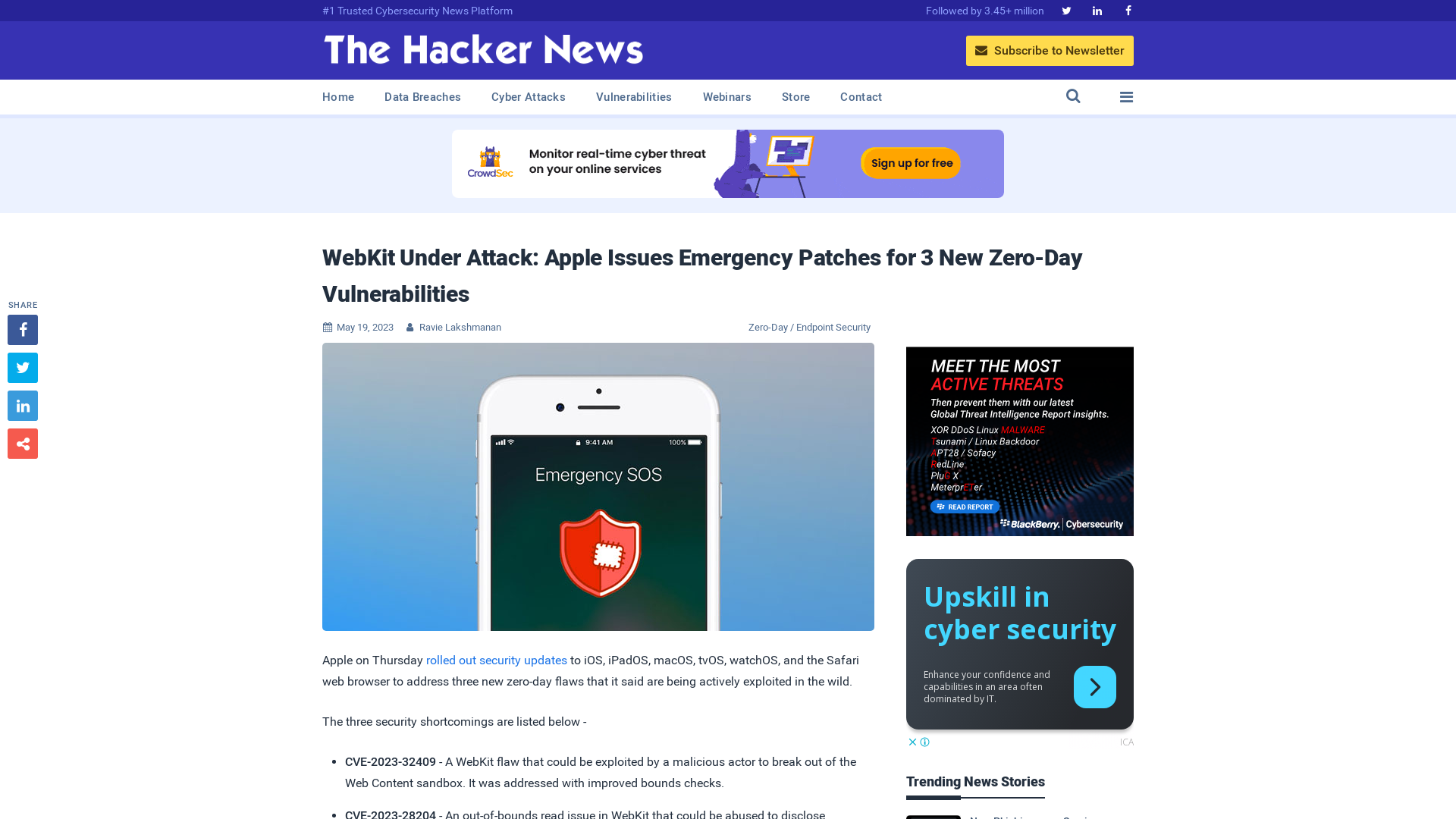 WebKit Under Attack: Apple Issues Emergency Patches for 3 New Zero-Day Vulnerabilities