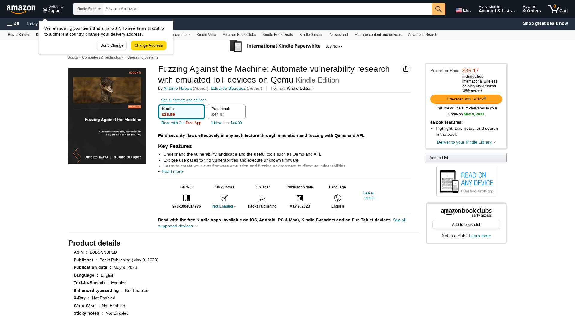 Fuzzing Against the Machine: Automate vulnerability research with emulated IoT devices on Qemu , Nappa, Antonio, Blázquez, Eduardo, eBook - Amazon.com