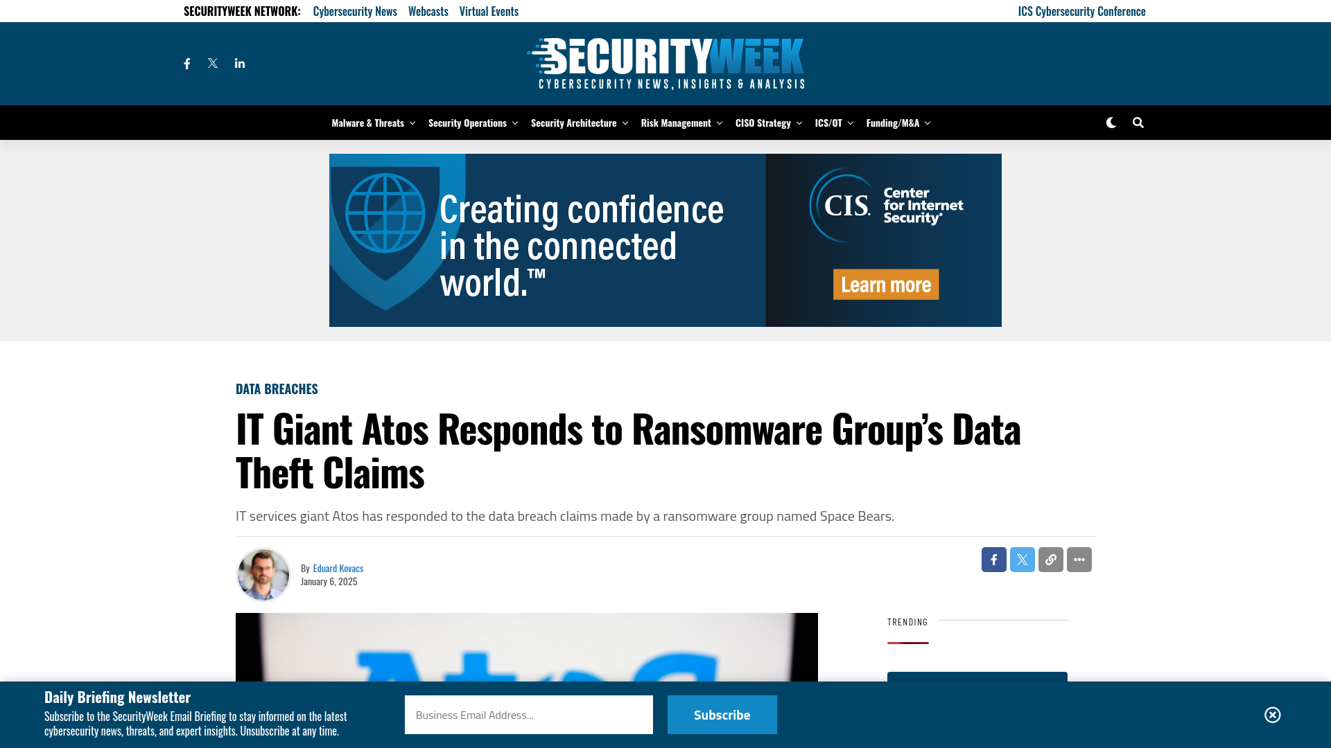 IT Giant Atos Responds to Ransomware Group's Data Theft Claims - SecurityWeek