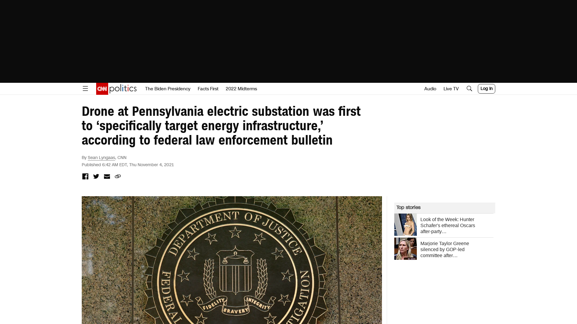 Drone at Pennsylvania electric substation was first to 'specifically target energy infrastructure,' according to federal law enforcement bulletin | CNN Politics