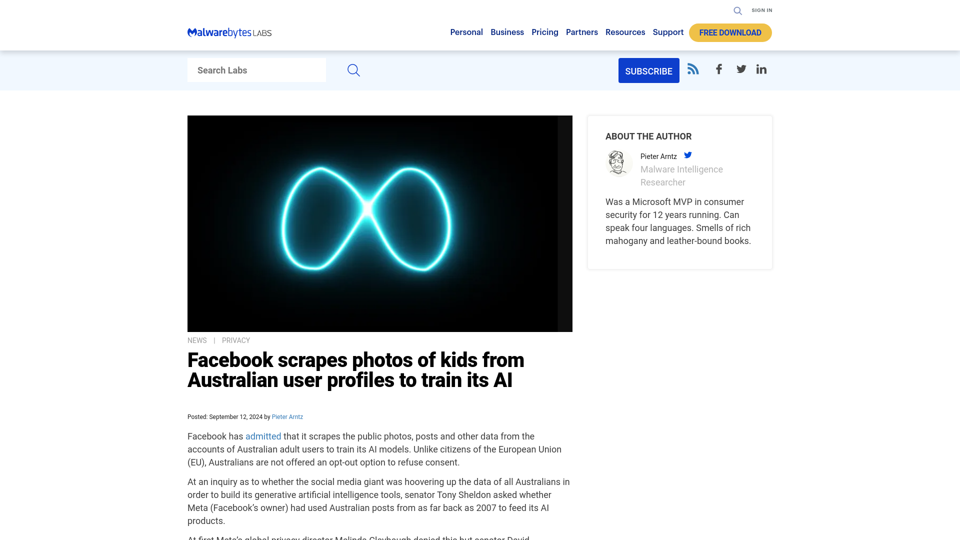 Facebook scrapes photos of kids from Australian user profiles to train its AI | Malwarebytes