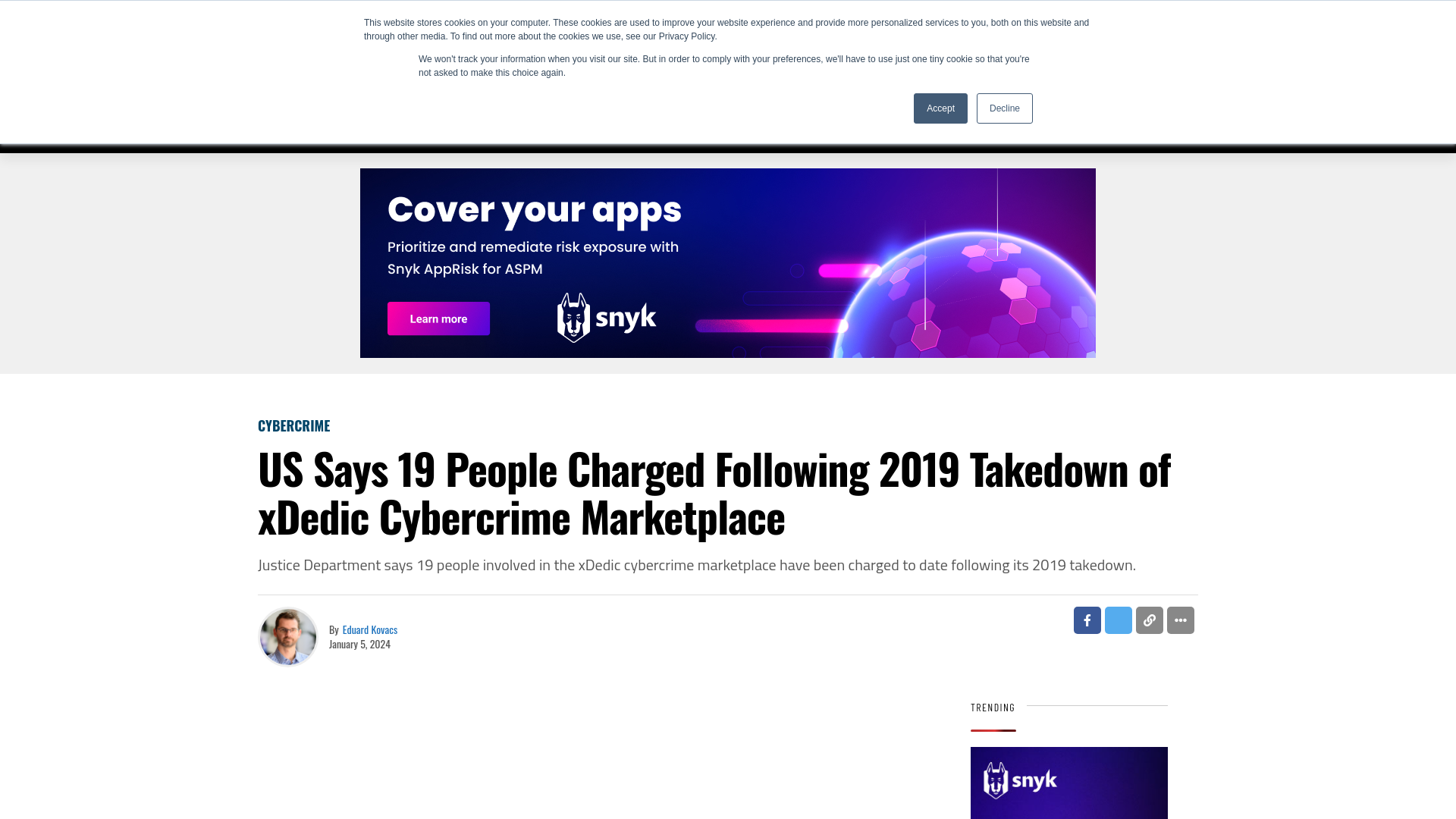 US Says 19 People Charged Following 2019 Takedown of xDedic Cybercrime Marketplace - SecurityWeek