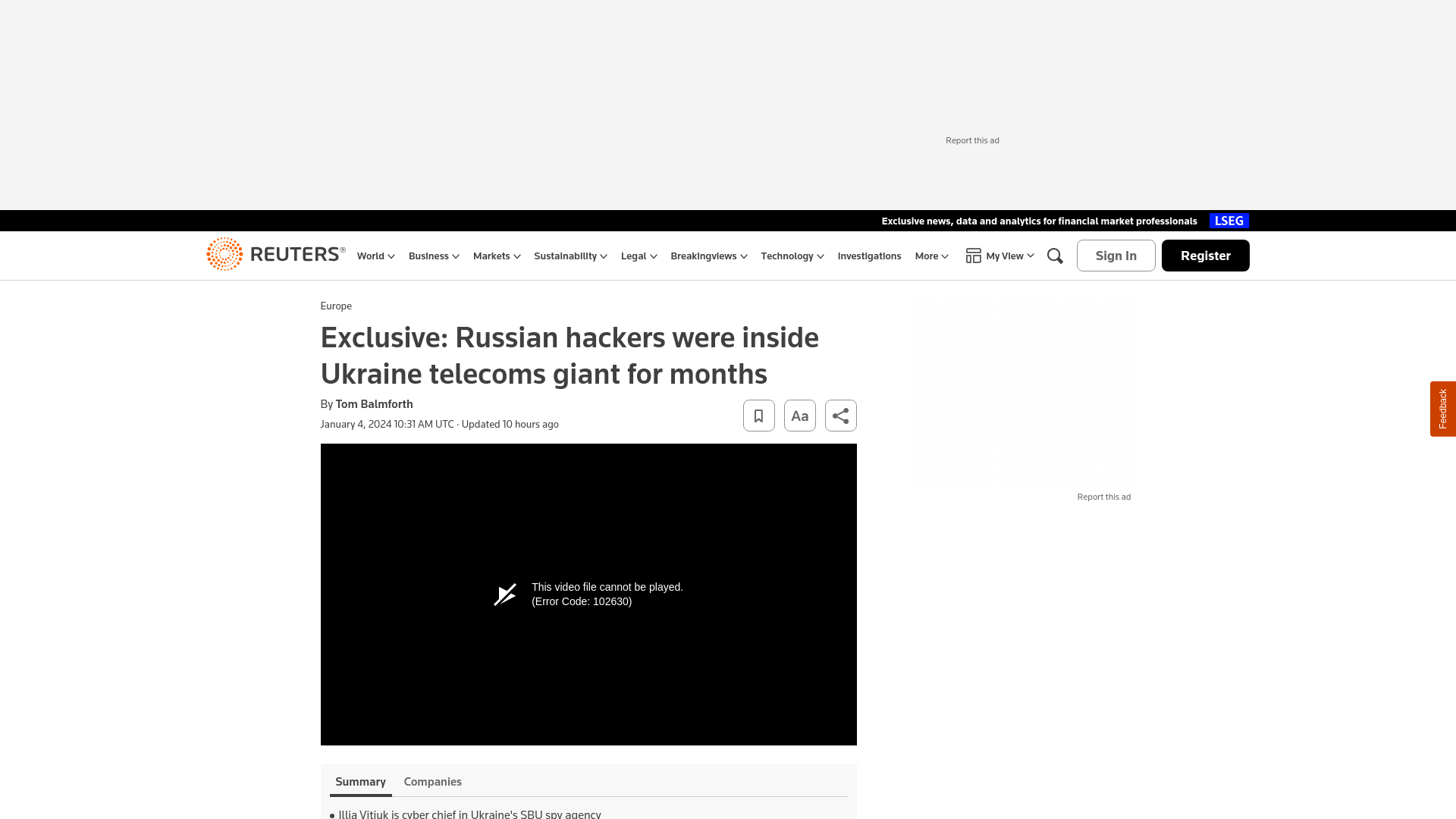 Exclusive: Russian hackers were inside Ukraine telecoms giant for months | Reuters