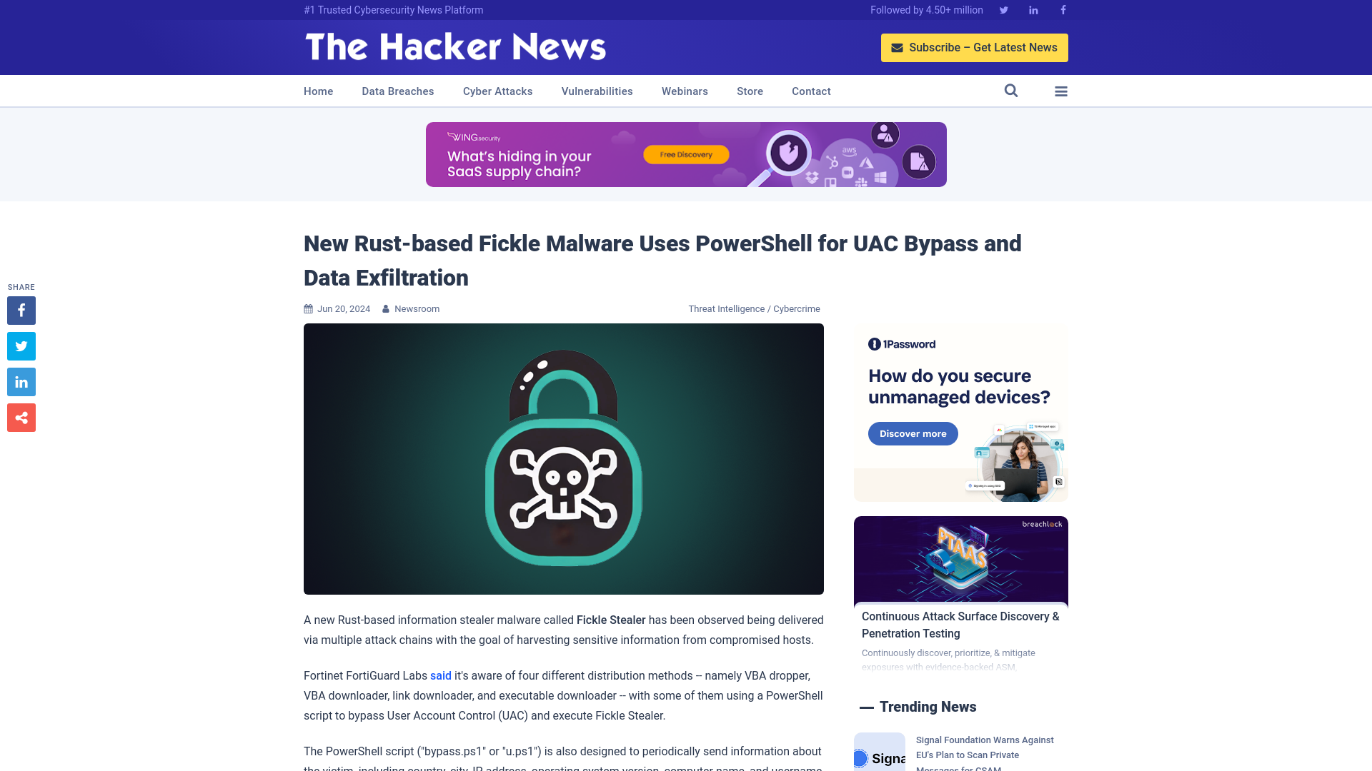 New Rust-based Fickle Malware Uses PowerShell for UAC Bypass and Data Exfiltration