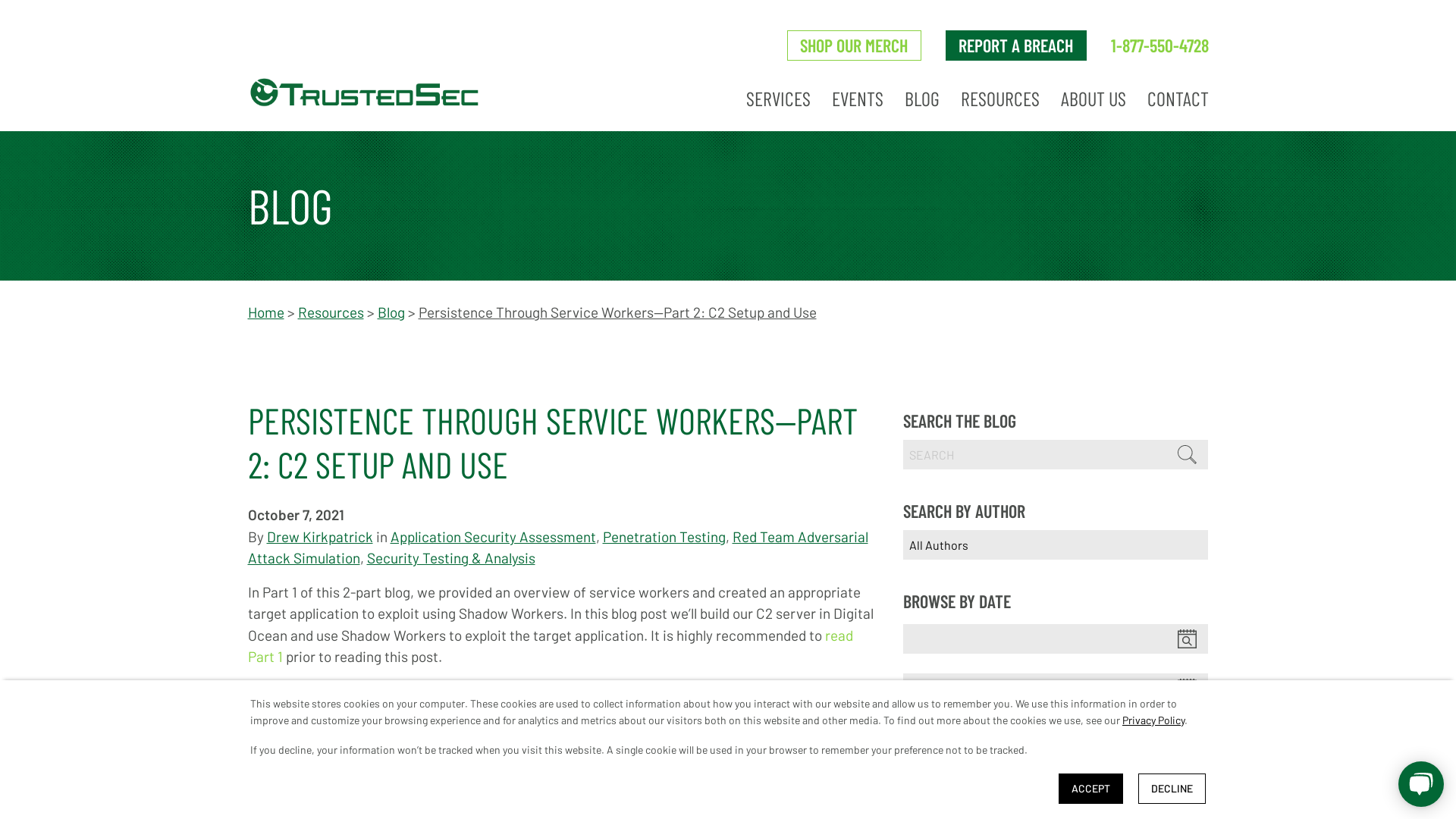 Persistence Through Service Workers—Part 2: C2 Setup and Use - TrustedSec