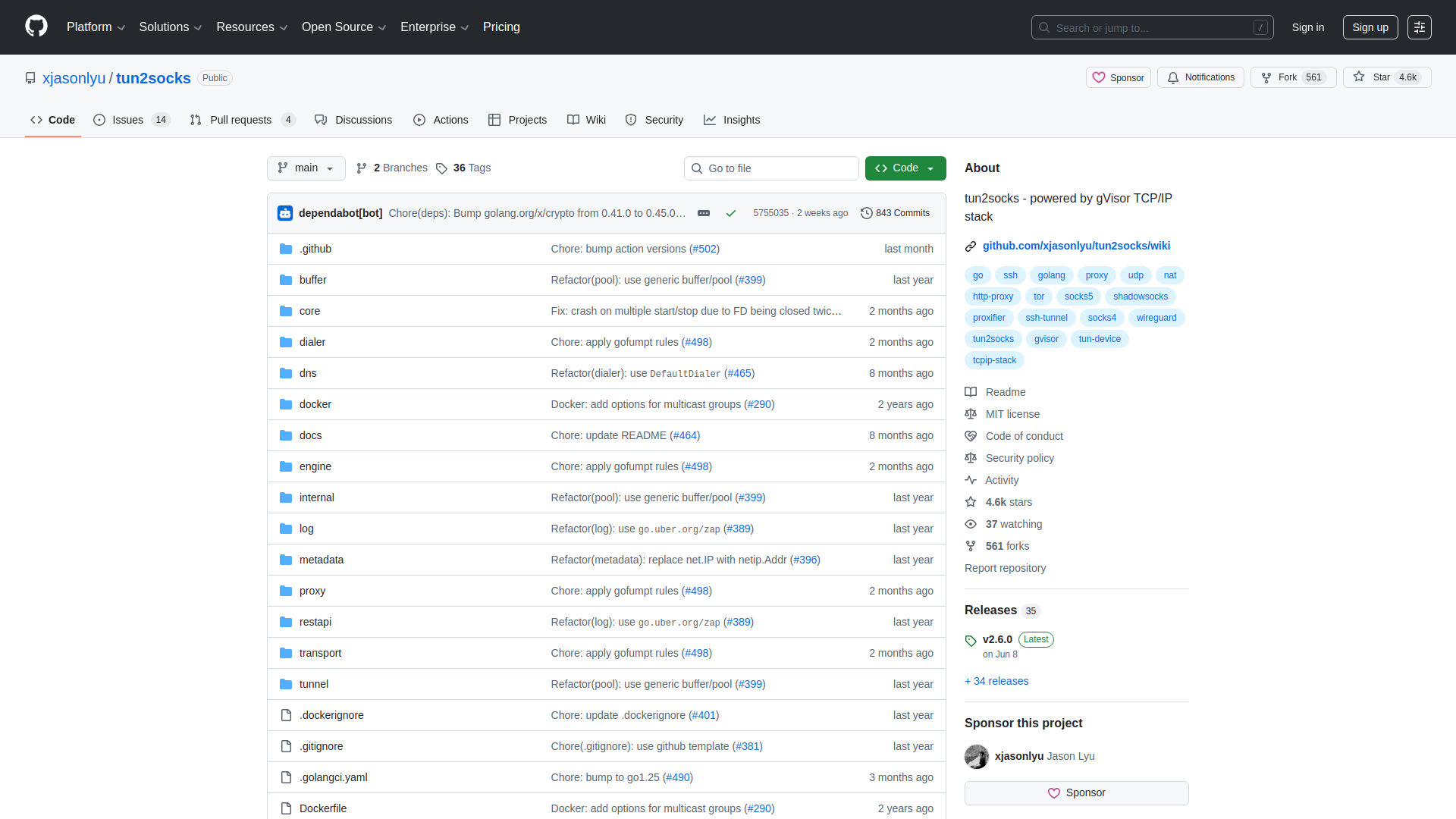 GitHub - xjasonlyu/tun2socks: tun2socks - powered by gVisor TCP/IP stack