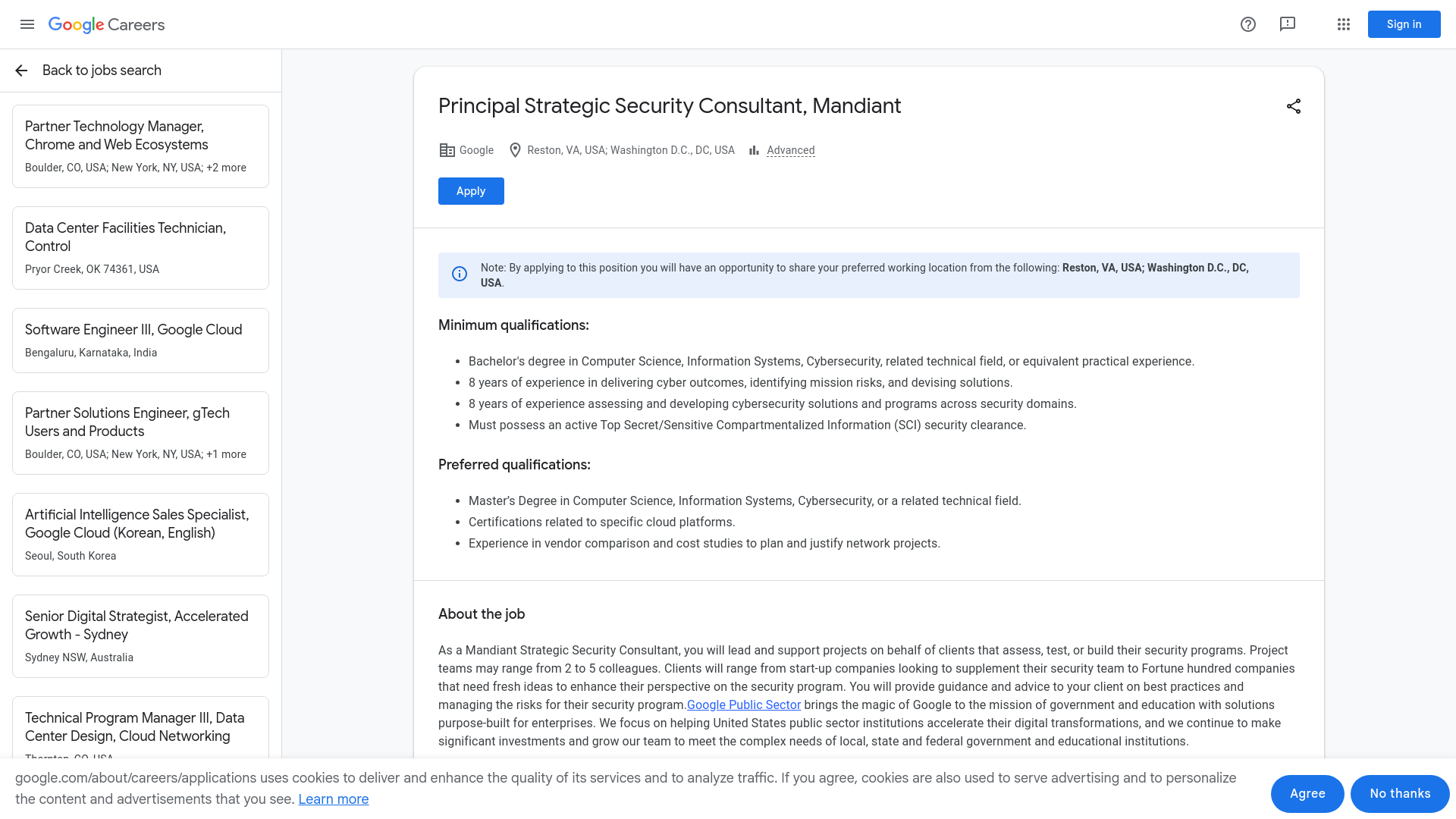 Principal Strategic Security Consultant, Mandiant — Google Careers