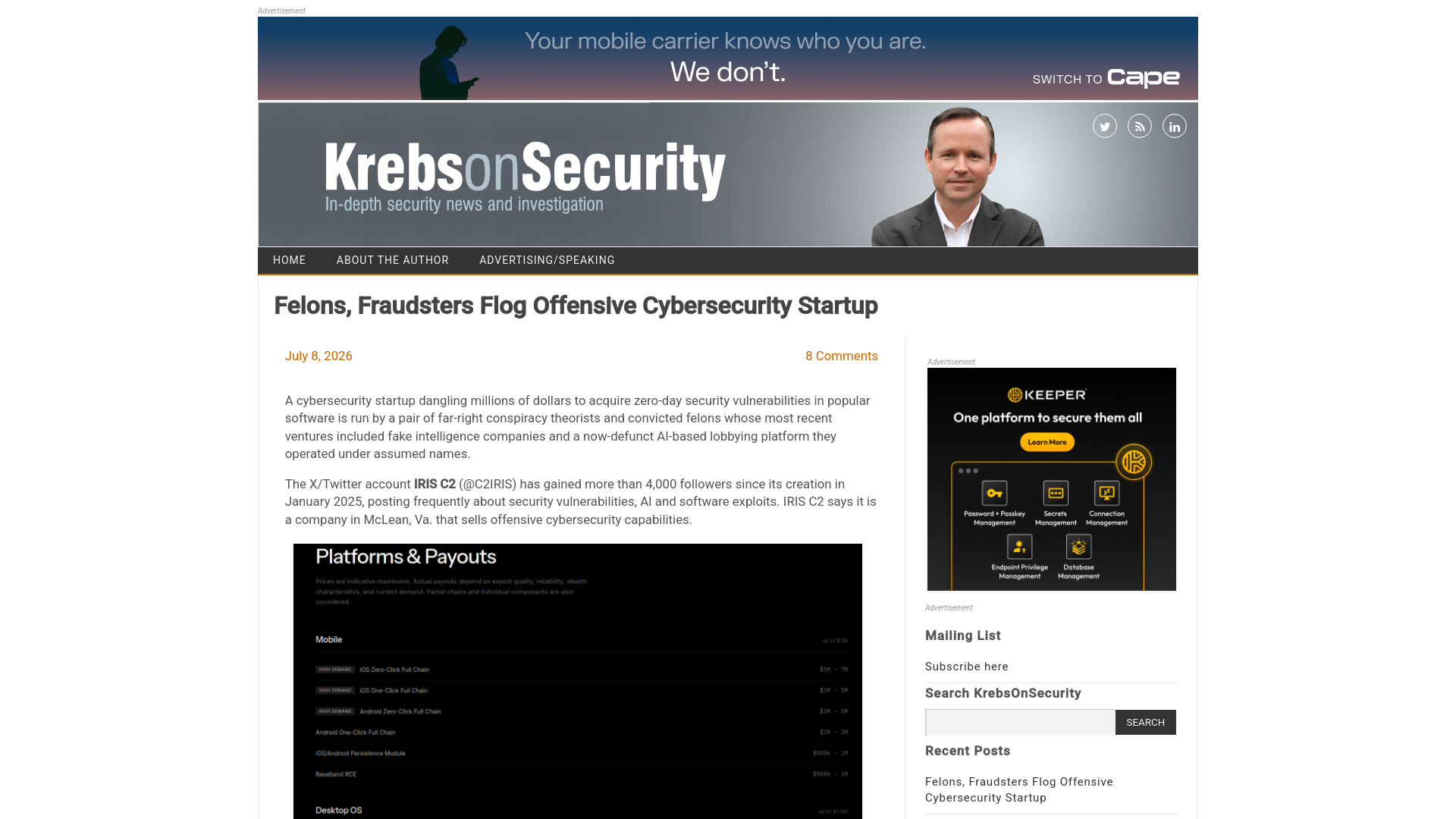 Felons, Fraudsters Flog Offensive Cybersecurity Startup – Krebs on Security