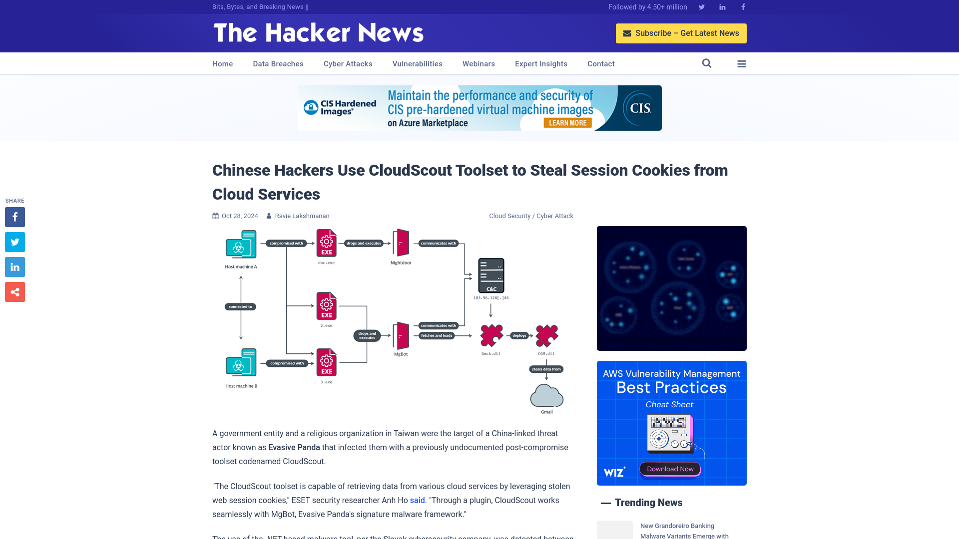 Chinese Hackers Use CloudScout Toolset to Steal Session Cookies from Cloud Services